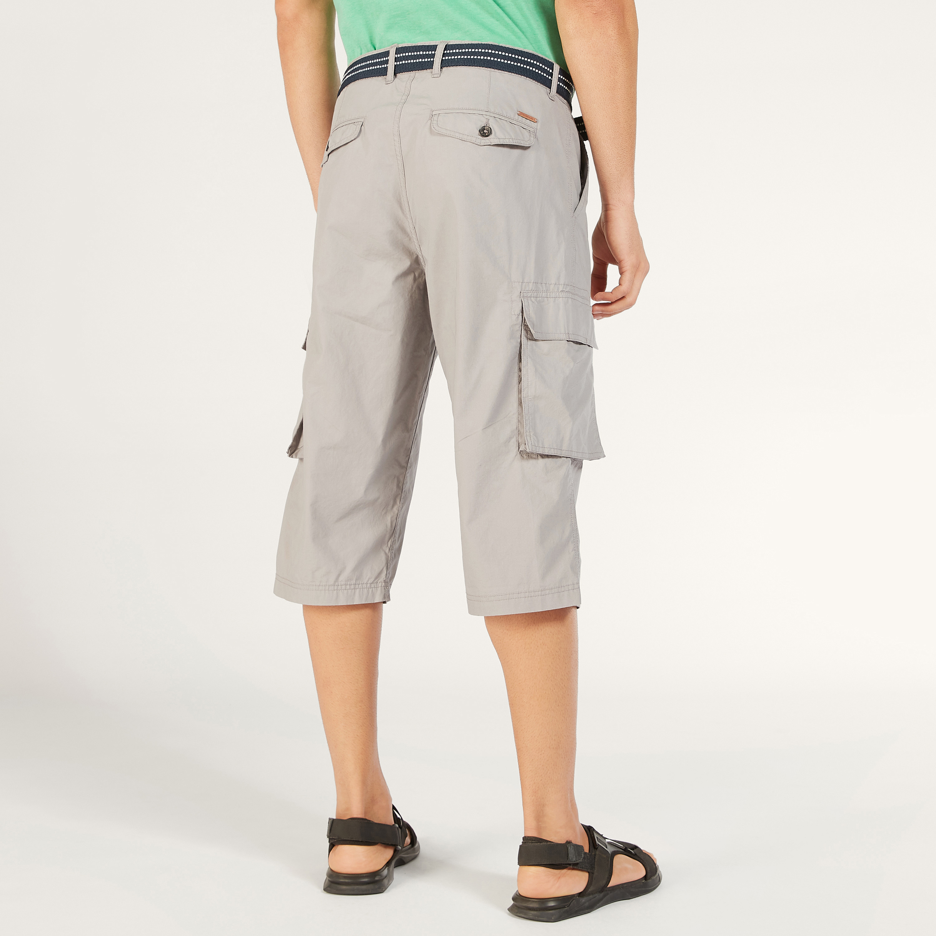 Solid Mid-Rise Cargo Shorts with Belt and Pockets-men-clothing-bottoms-shorts-image-25