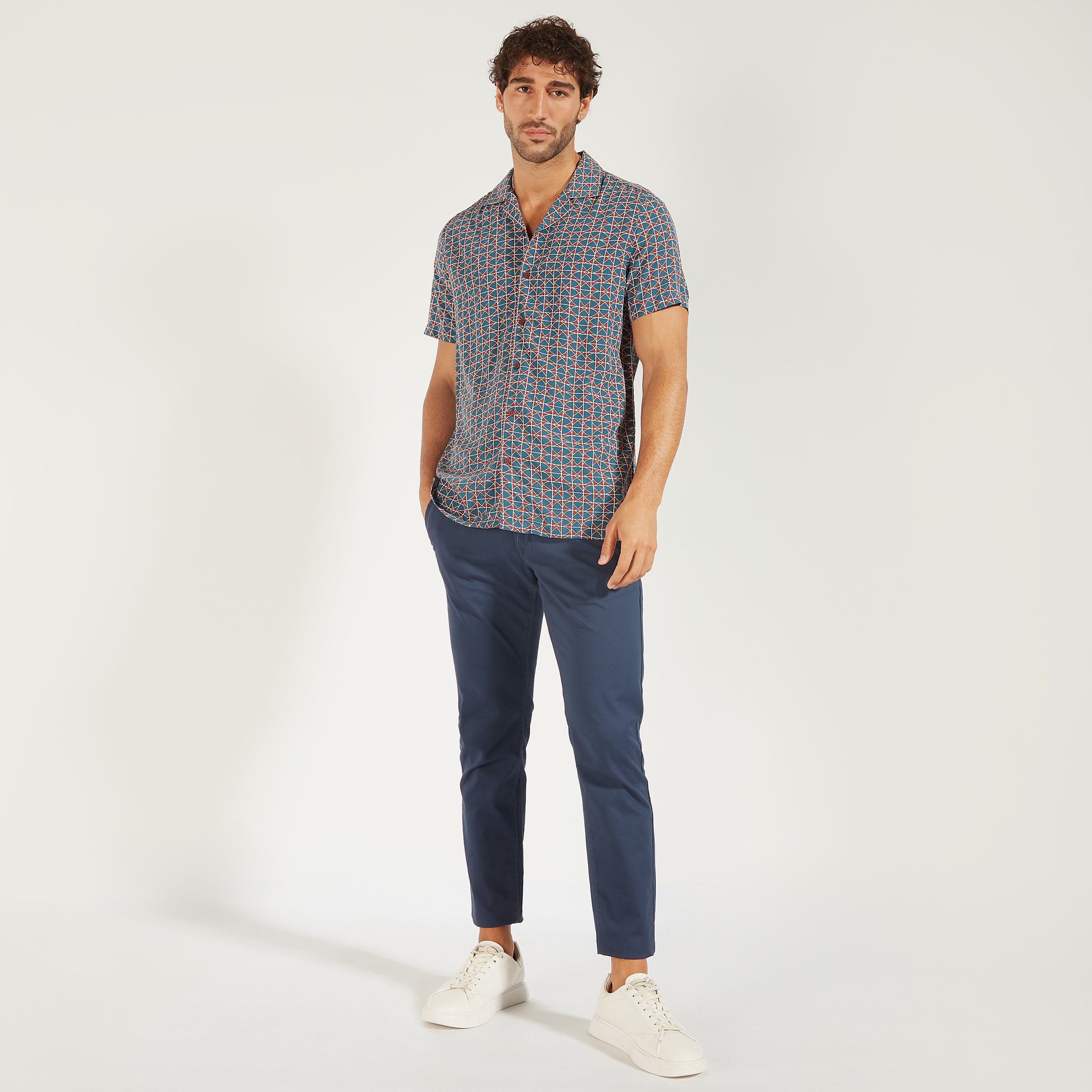 Printed Shirt with Short Sleeves-men-clothing-shirts-image-2