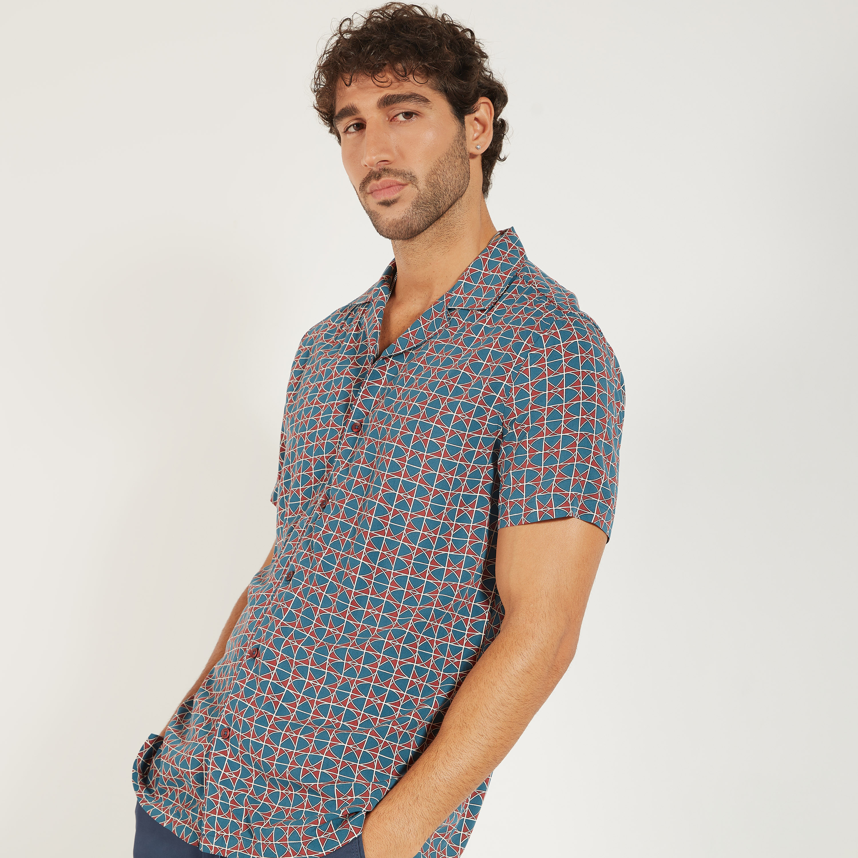 Printed Shirt with Short Sleeves-men-clothing-shirts-image-3