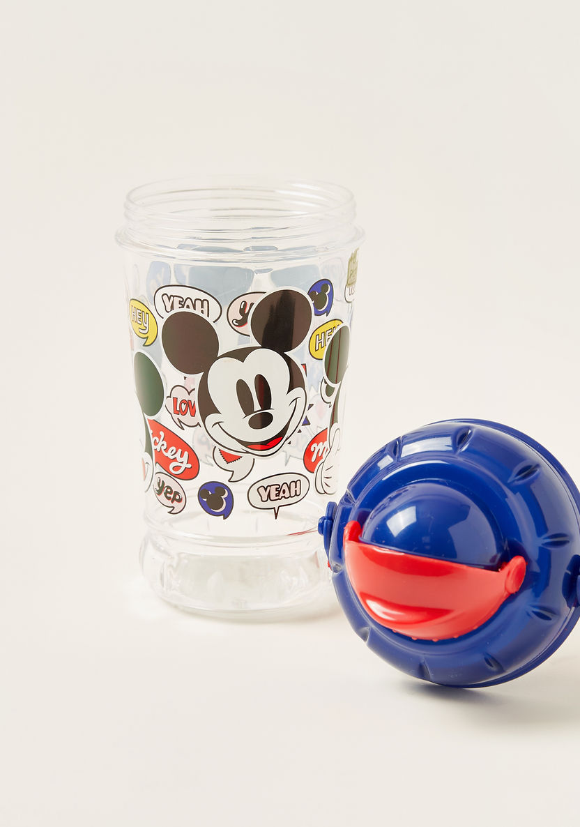 Mickey Mouse Print Canteen Bottle with Cap and Strap - 440 ml-Mealtime Essentials-image-3
