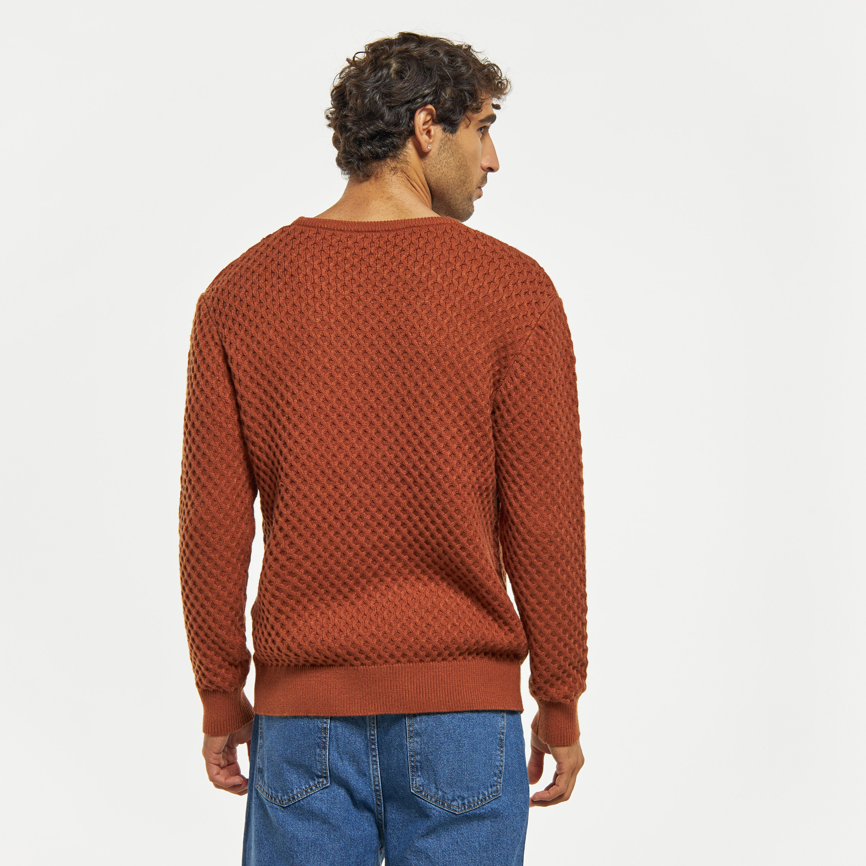 Buy Textured Sweater with Crew Neck and Long Sleeves Splash UAE