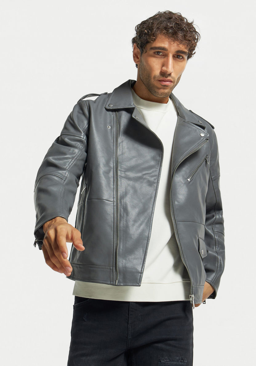 Buy Solid Bomber Jacket with Long Sleeves and Pockets | Splash UAE