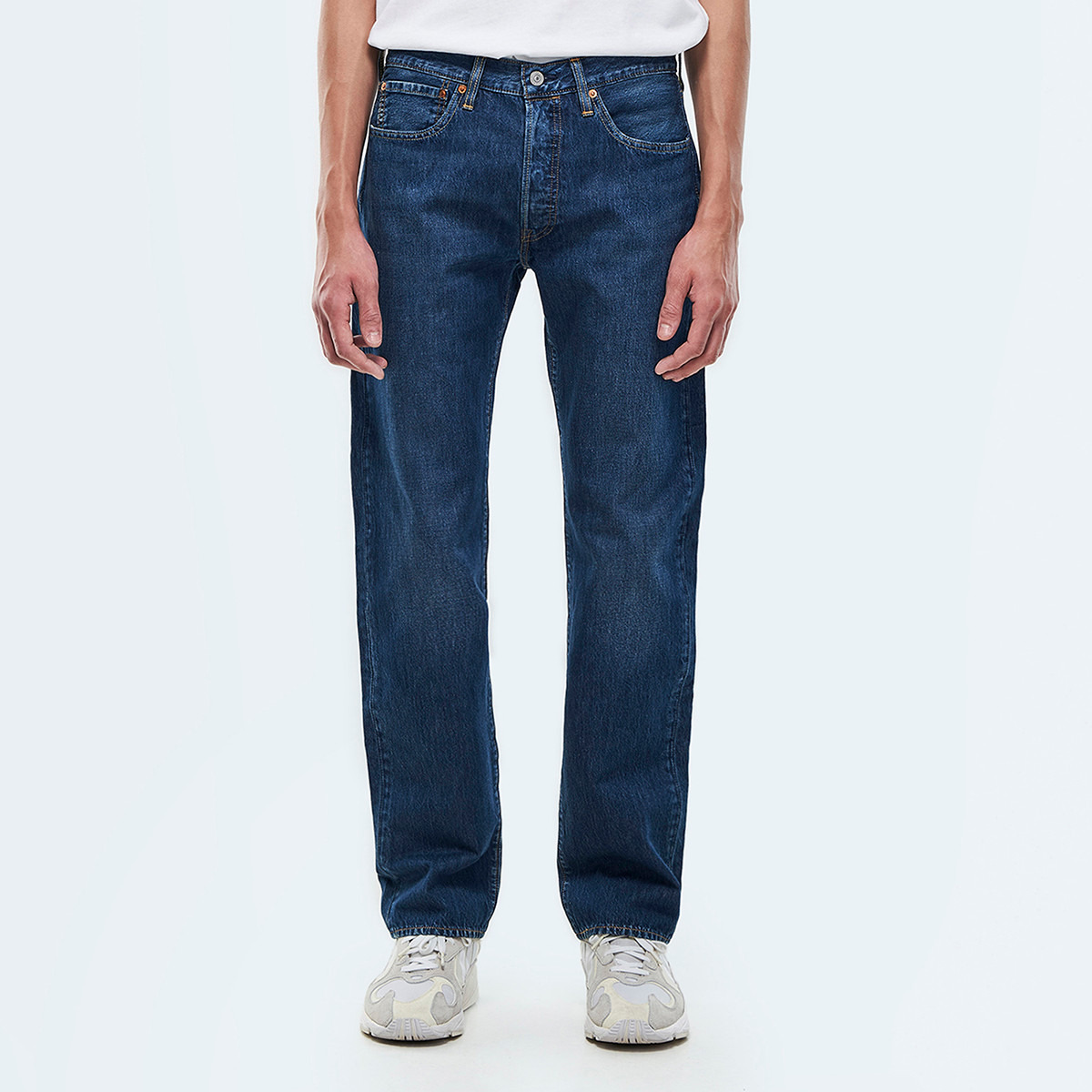 Levi's Men 501 Blue Solid Jeans with Button and Zip Closure-men-clothing-bottoms-jeans-image-1