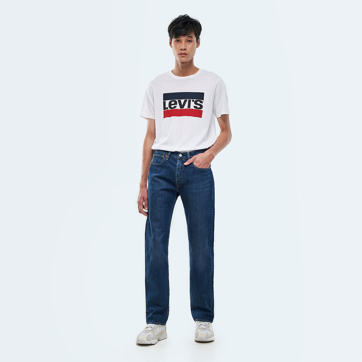 Levi's Men 501 Blue Solid Jeans with Button and Zip Closure-men-clothing-bottoms-jeans-image-5