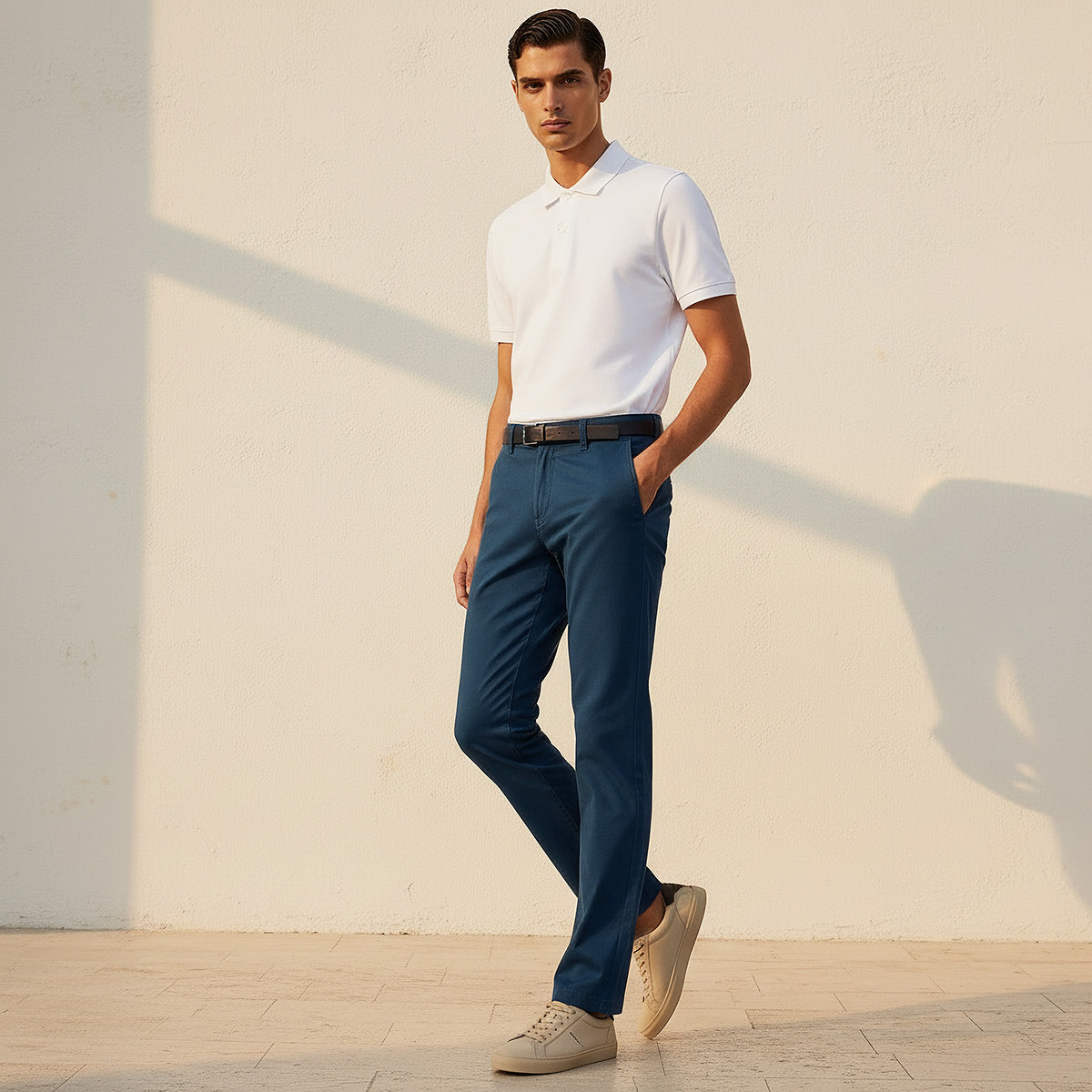 بنطلون تشينو بقصة ضيقة مع إغلاق بأزرار وجيوب-men-clothing-bottoms-trousersandchinos-chinos-image-2