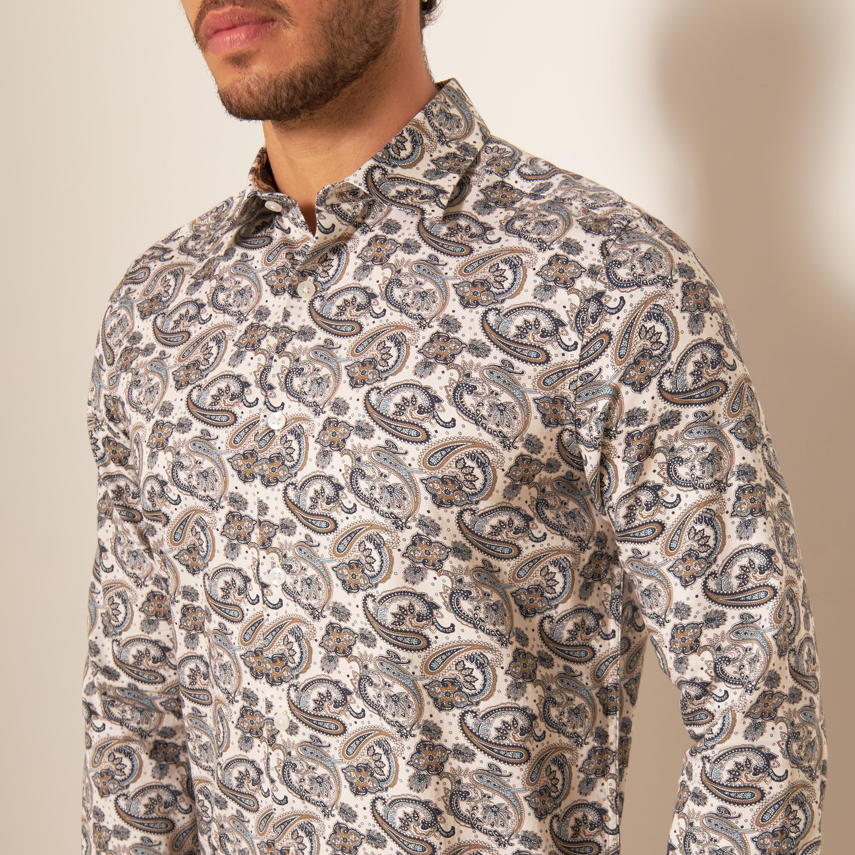 Slim fit deals paisley print shirt