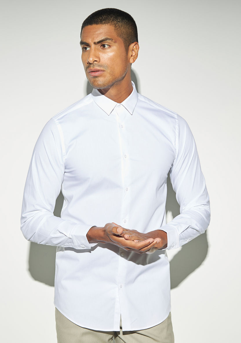 Buy Solid Stretch Shirt with Long Sleeves | Splash KSA