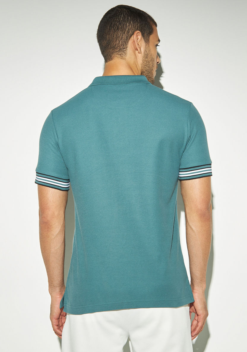 Buy Solid Polo T-shirt with Short Sleeves and Tipping Detail | Splash UAE