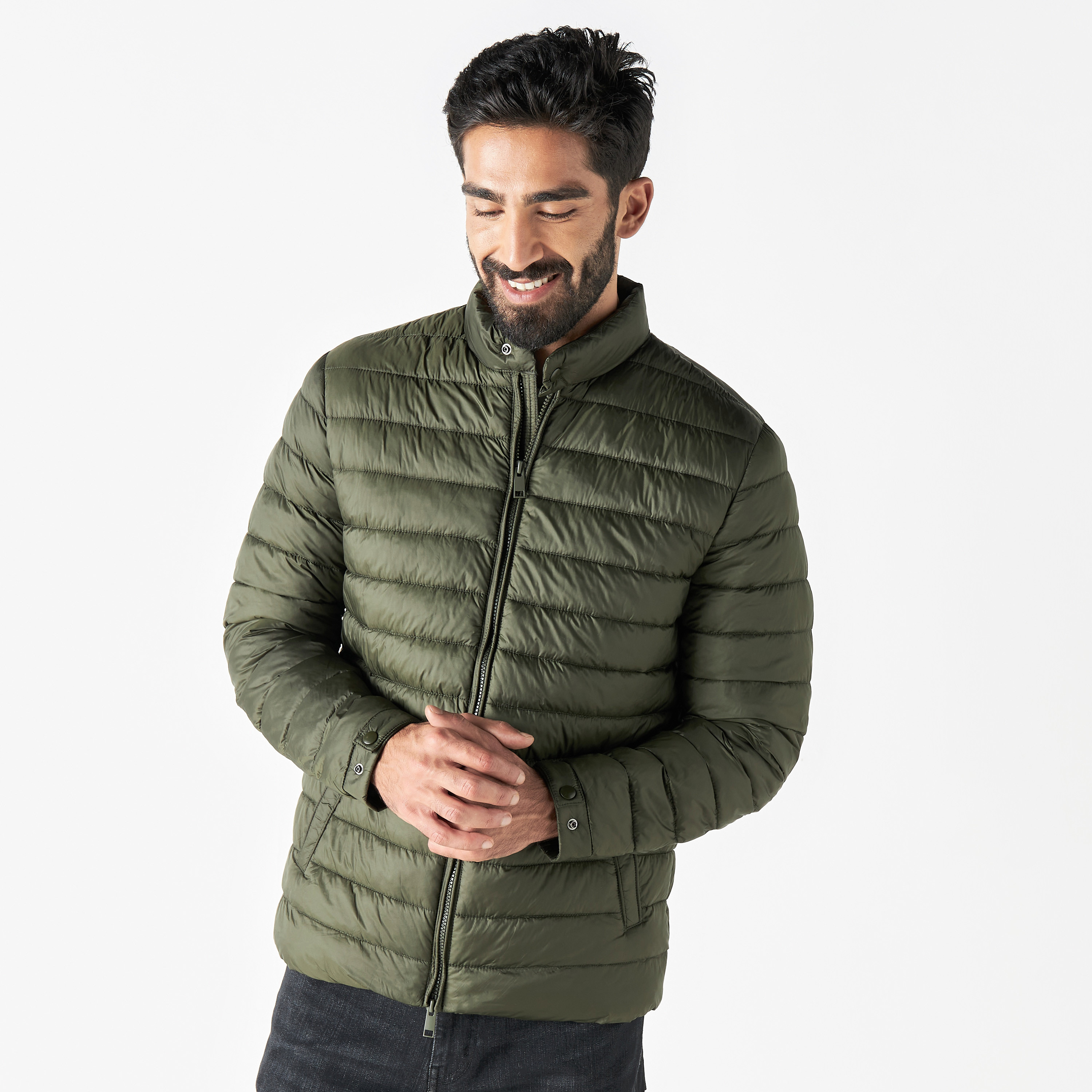 Quilted zip sales through jacket