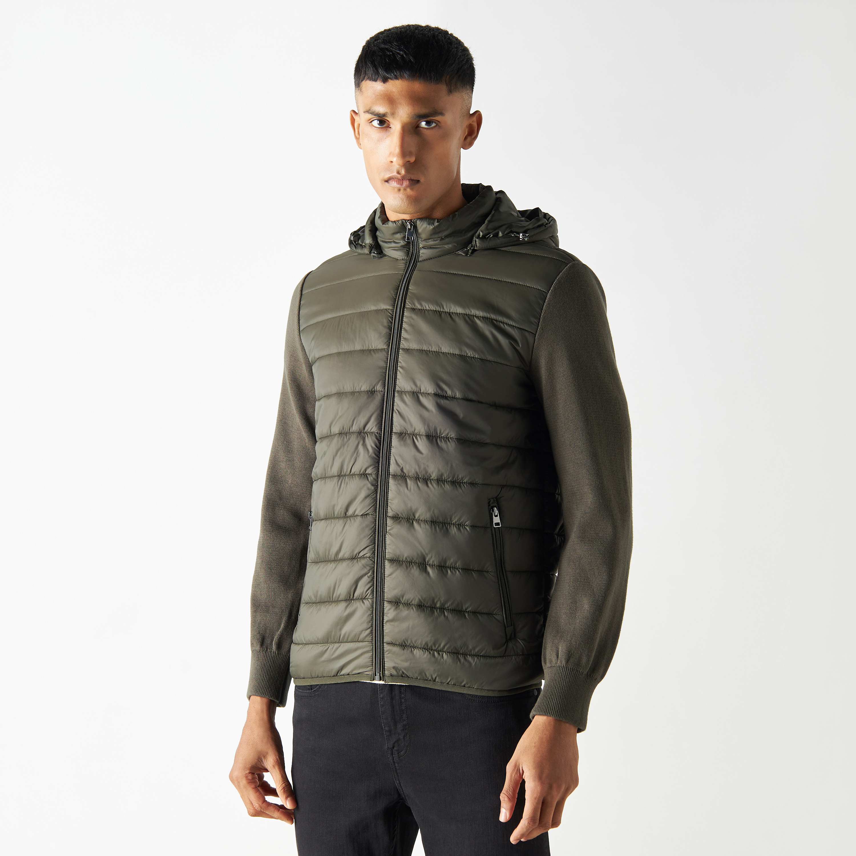 Textured hot sale puffer jacket