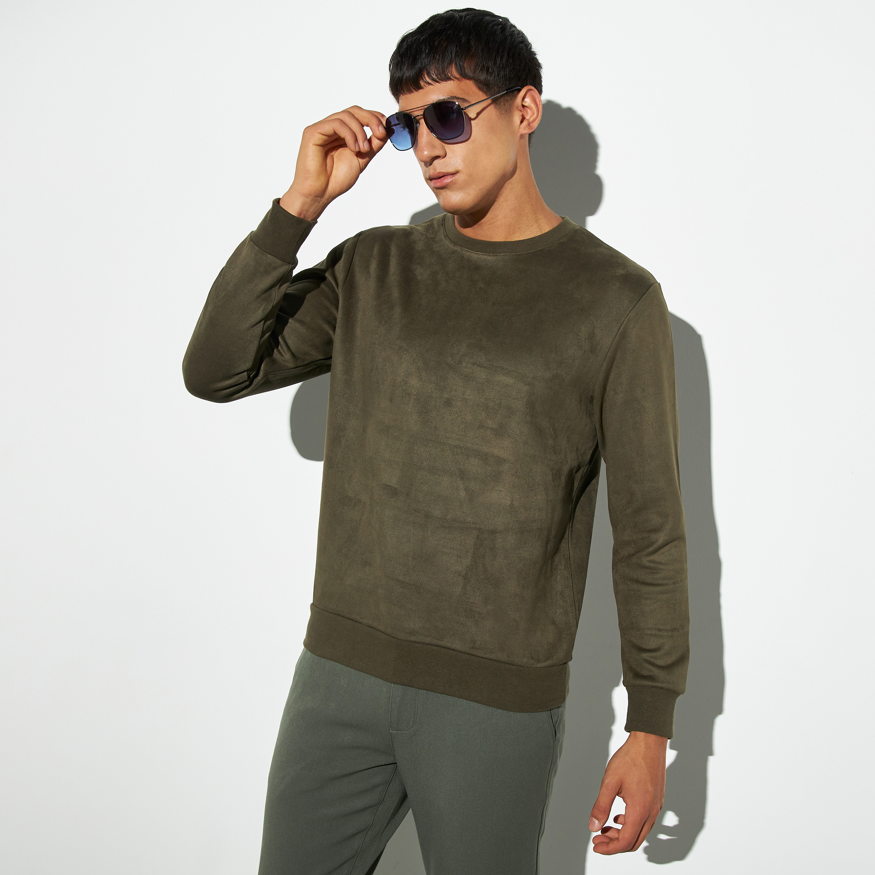 Suede sweatshirt mens online