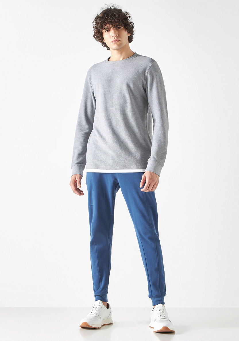 Buy Men's Textured Sweatshirt with Long Sleeves Online | Centrepoint KSA