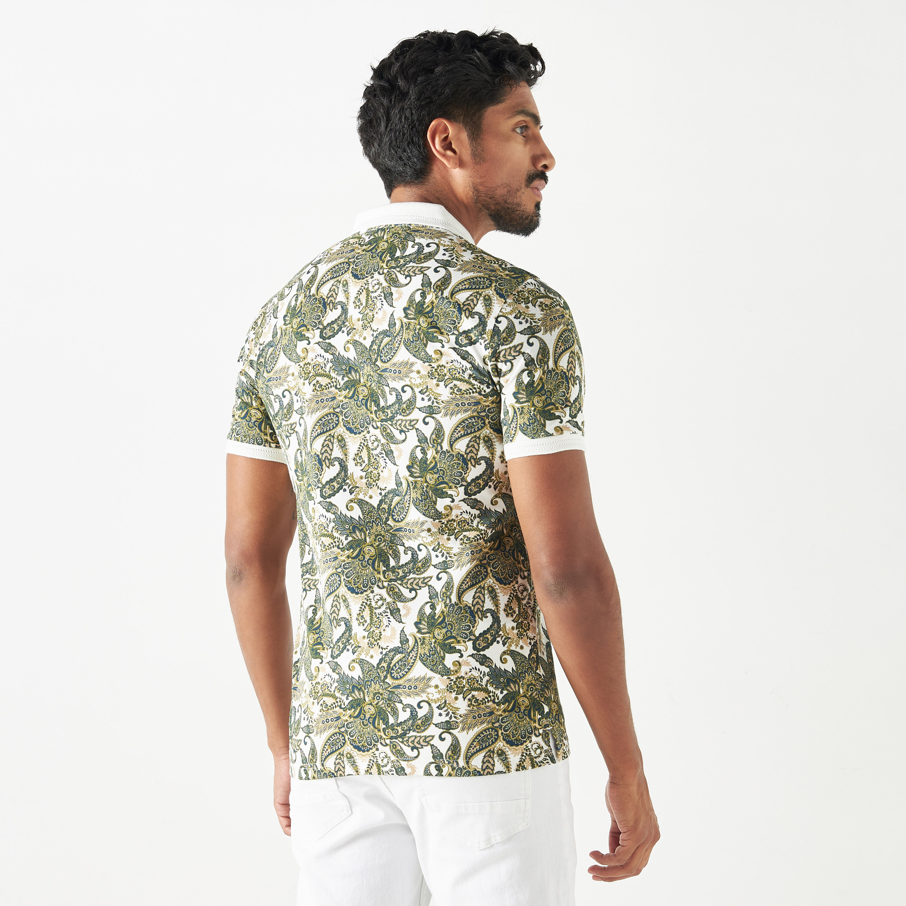 Paisley print polo on sale shirt