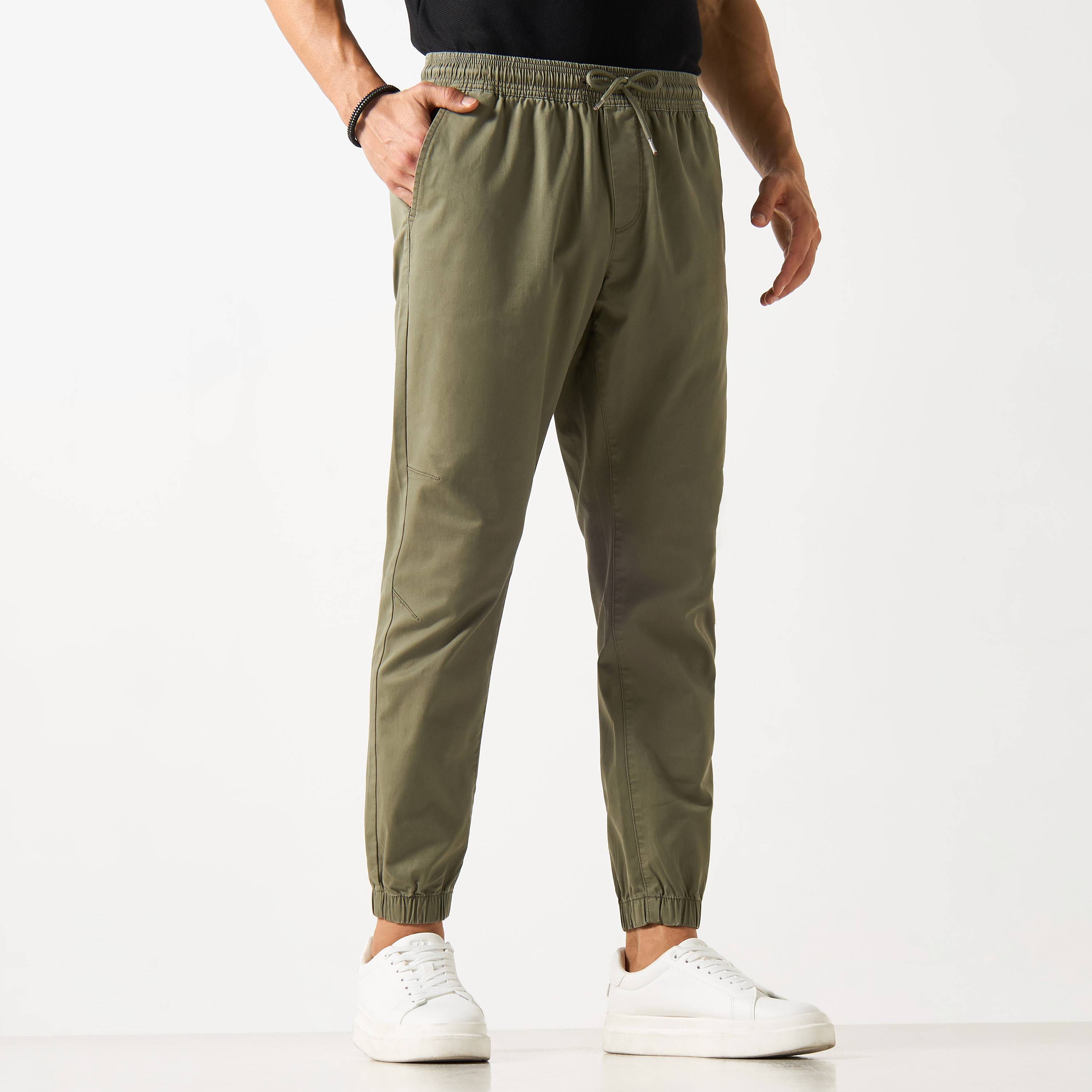 Mens olive joggers sale