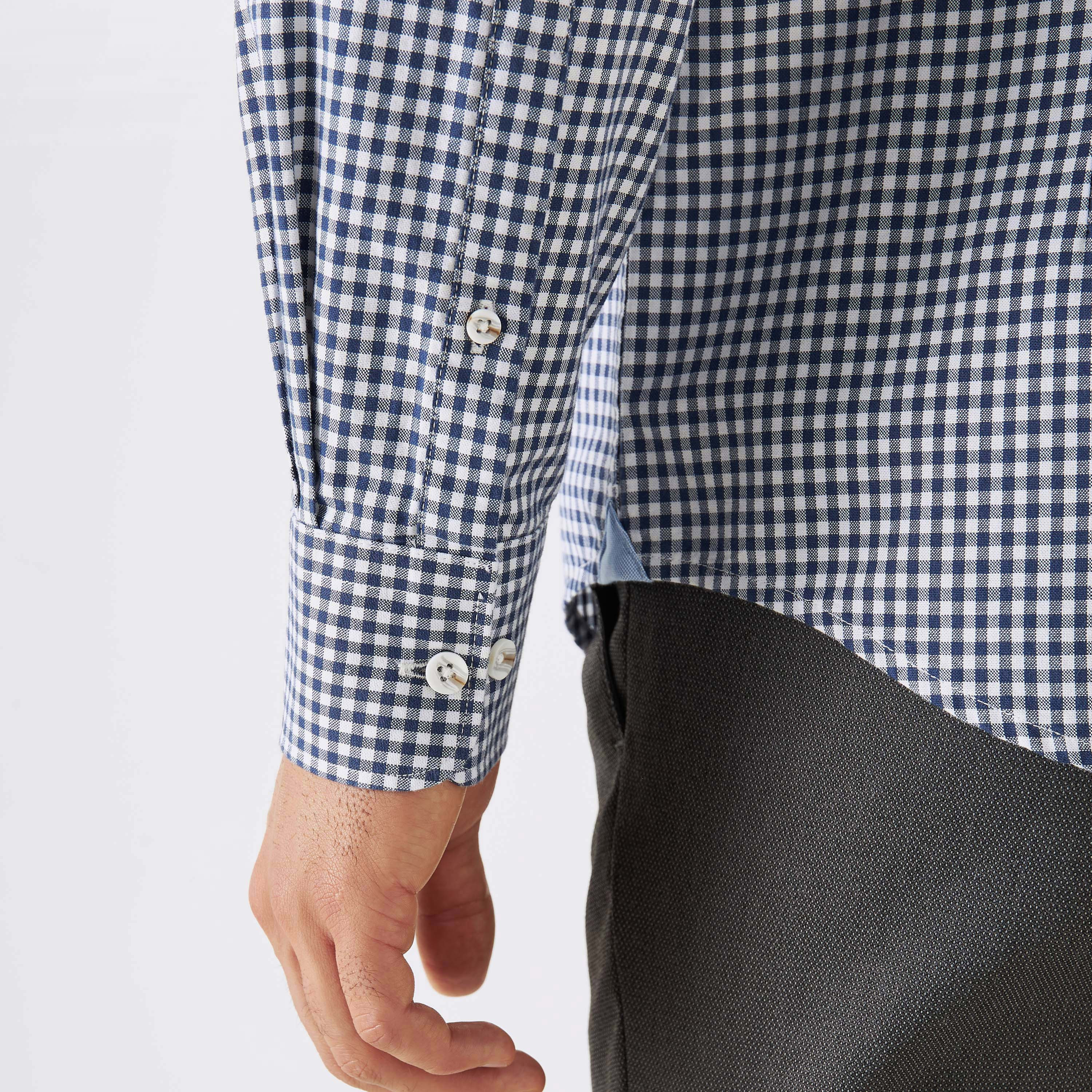 Slim Fit Checked Shirt with Button Down Collar and Long Sleeves-men-clothing-shirts-image-10
