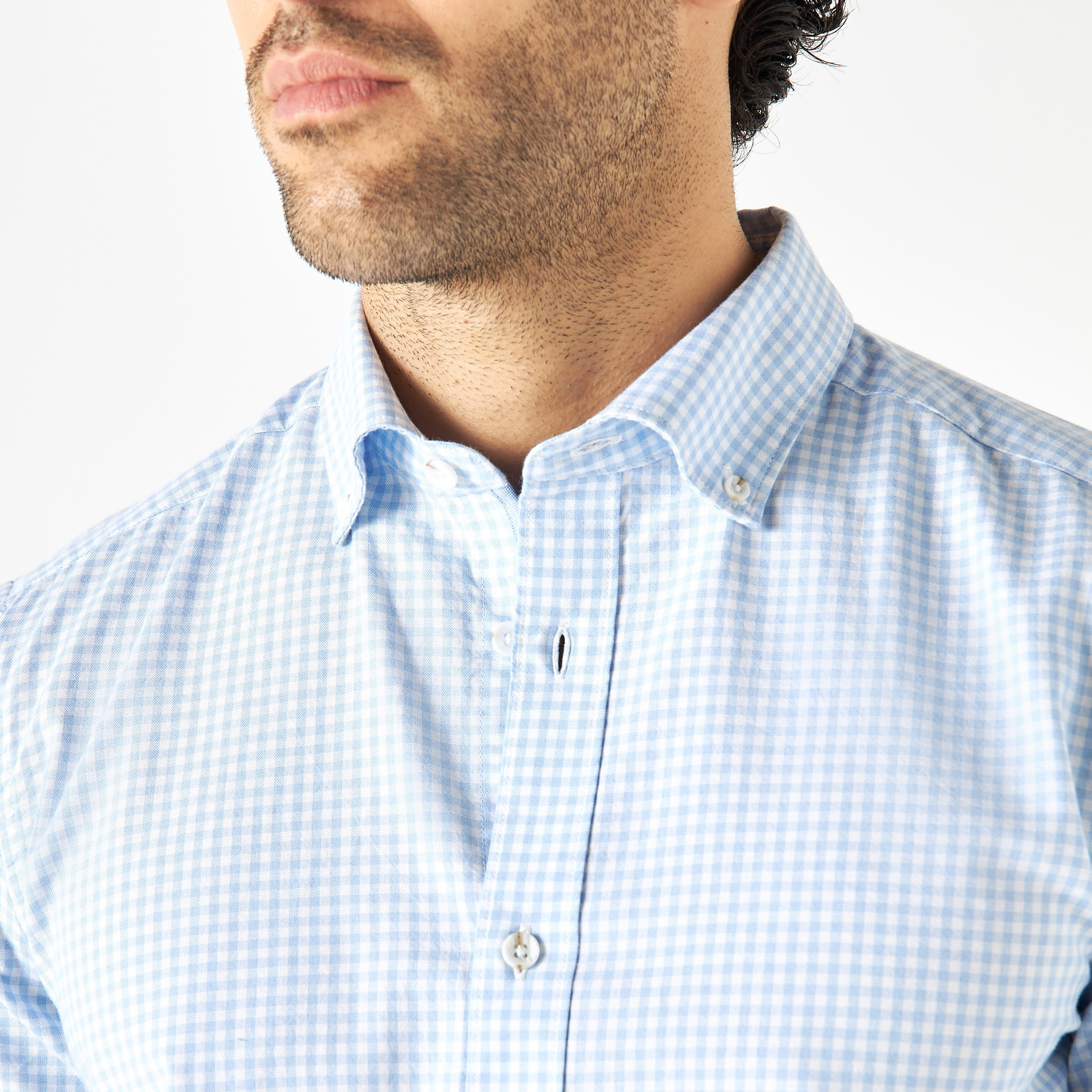 Slim Fit Checked Shirt with Button Down Collar and Long Sleeves-men-clothing-shirts-image-4