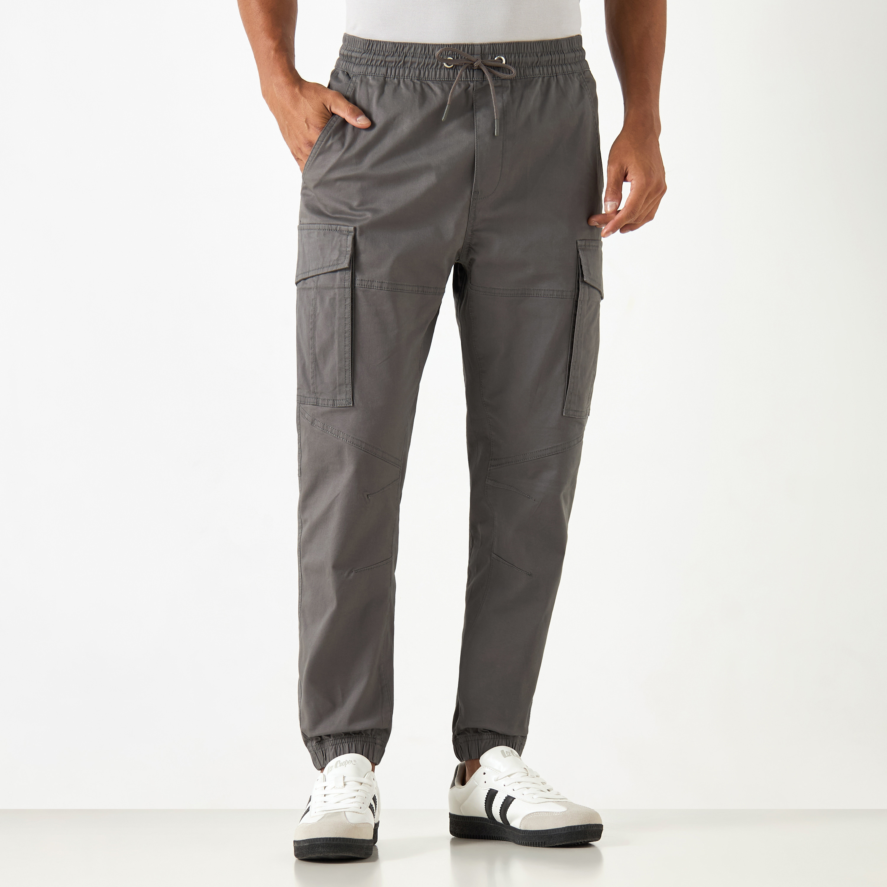 Buy Men s Cargo Joggers with Drawstring Closure and Pockets Online Centrepoint UAE