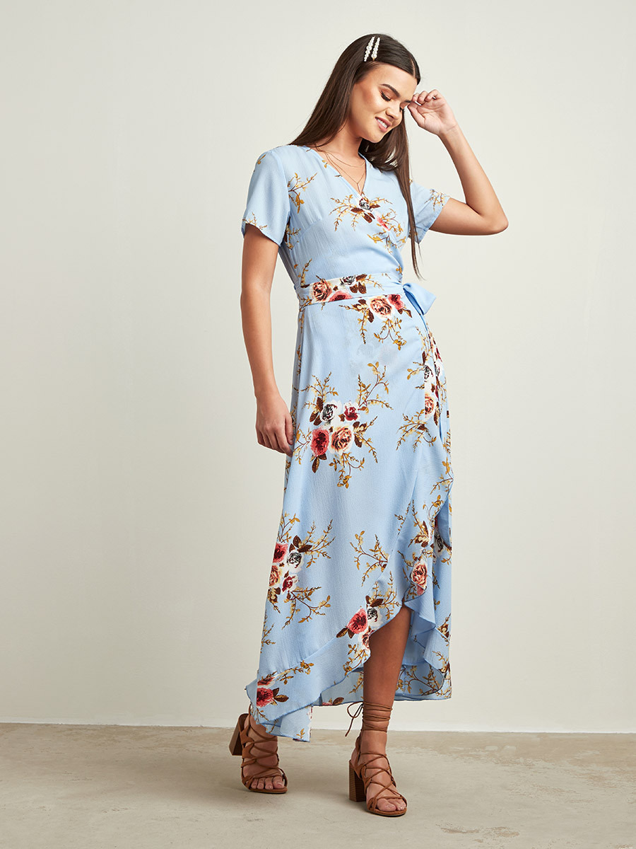 فستان طويل بطبعات الورود برباط خصر من ستايلي-women-clothing-dresses-image-1
