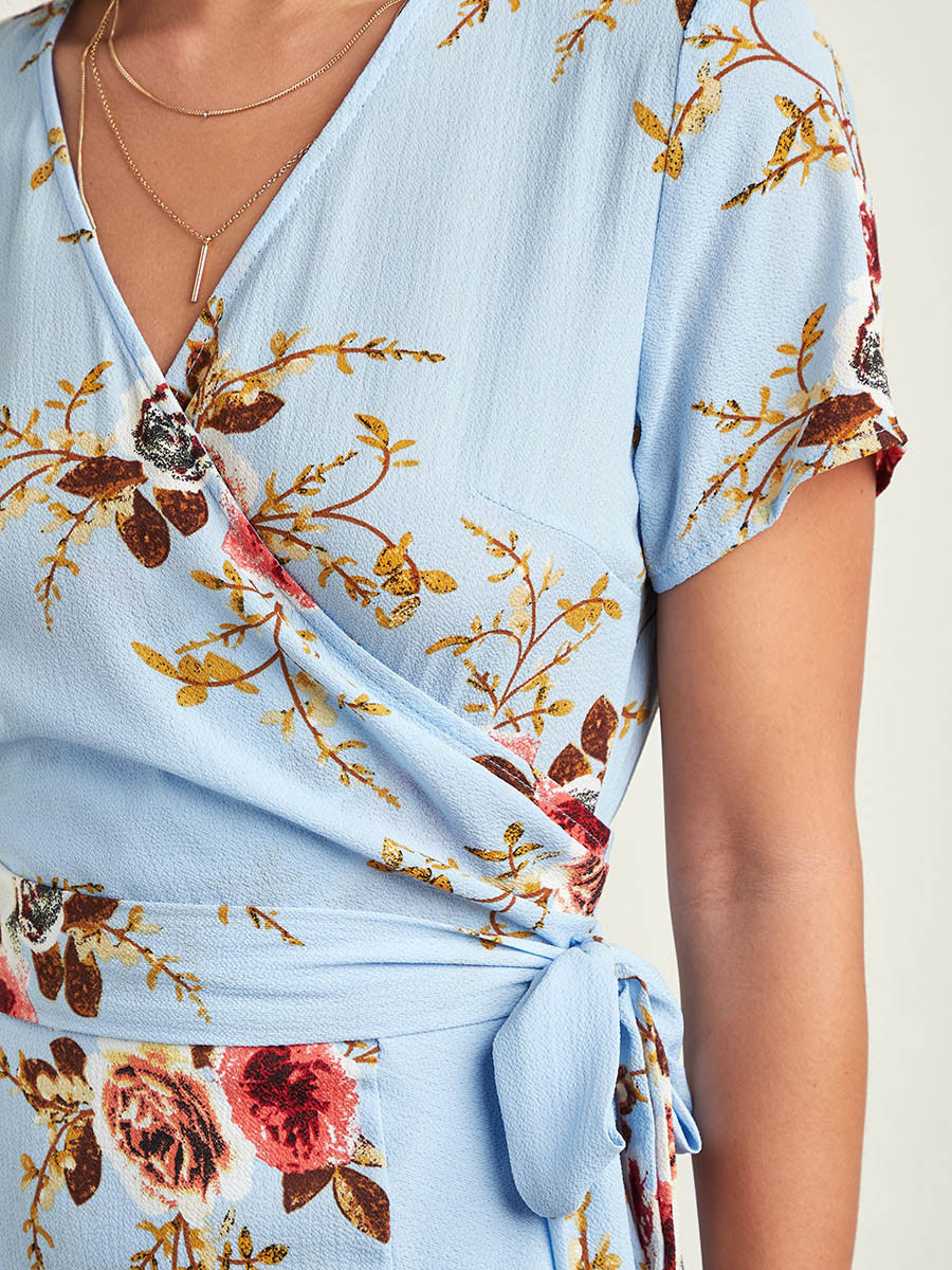 Styli Floral Print Wrap Over Maxi Dress with Tie-Belt Waist-women-clothing-dresses-image-4