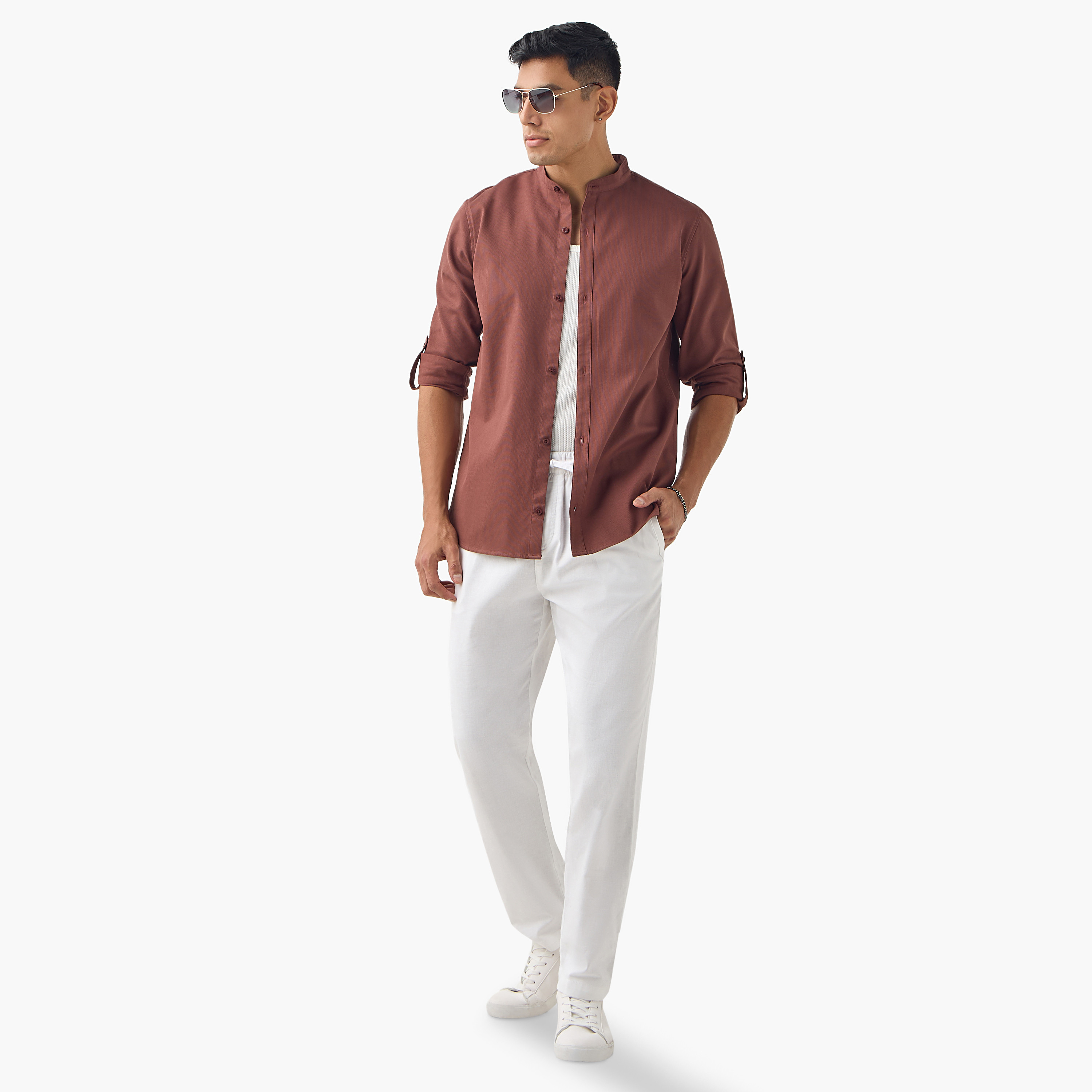 قميص بقصة عادية وياقة وأكمام طويلة-men-clothing-shirts-image-13