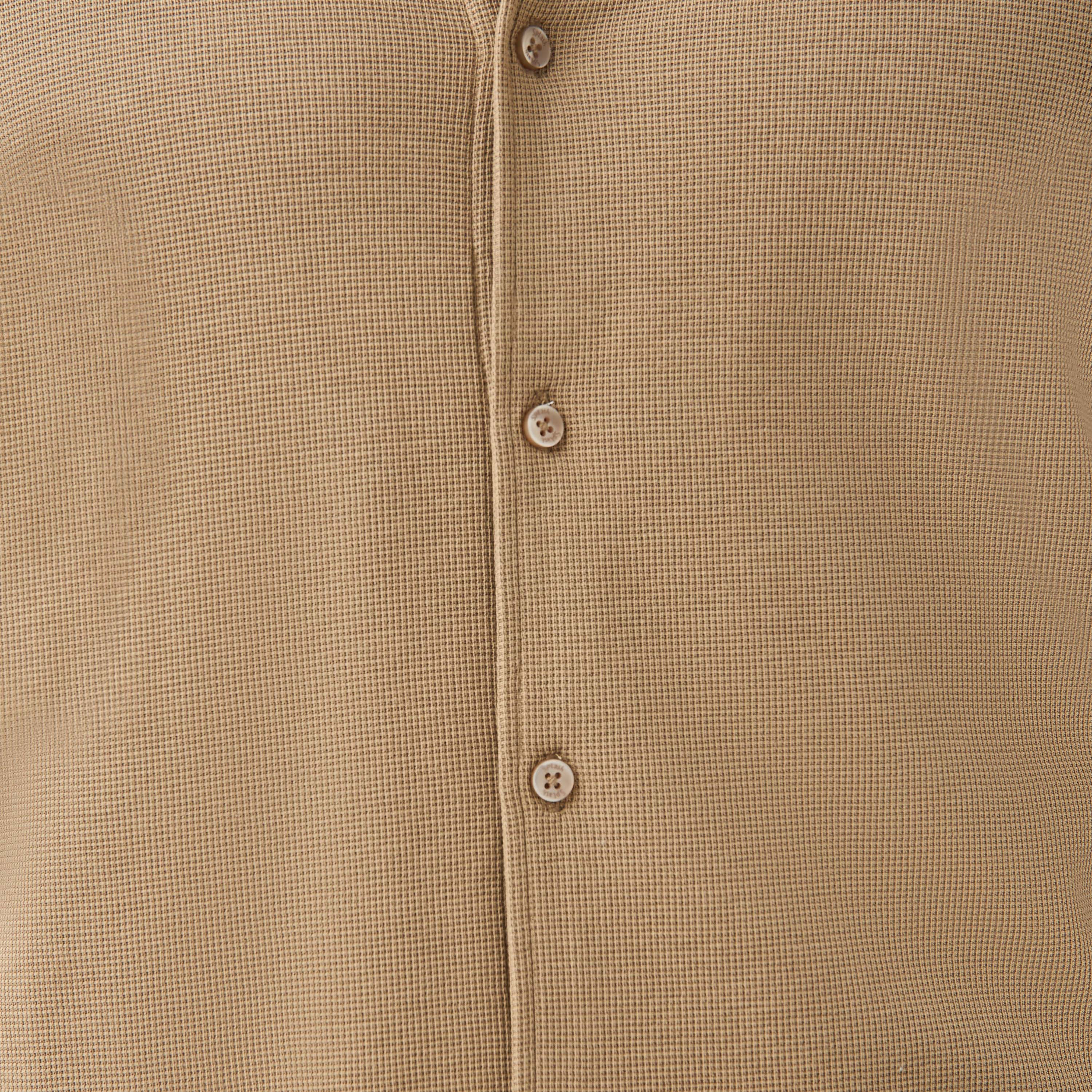 Slim Fit Textured Shirt with Collar and Short Sleeves-men-clothing-shirts-image-6