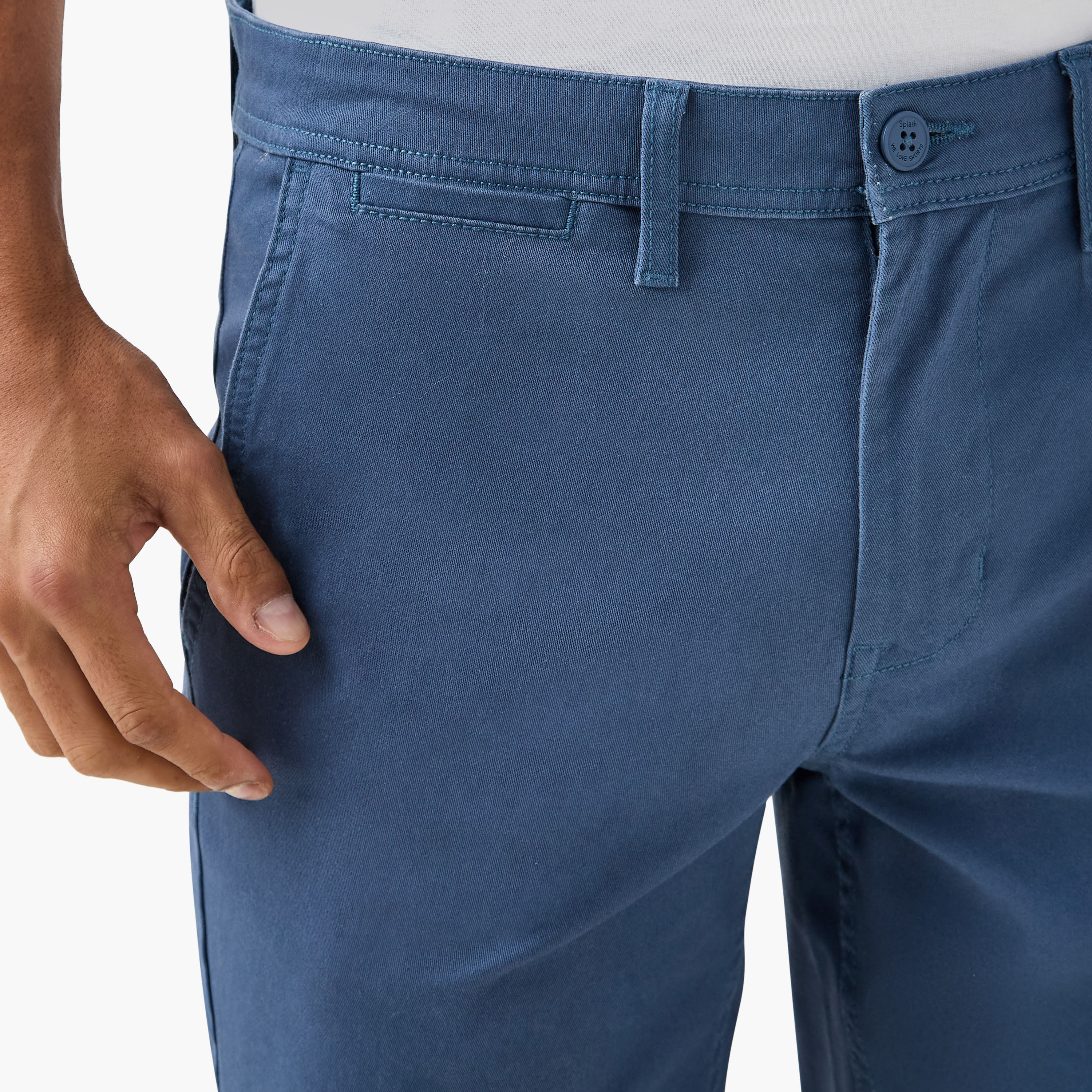 Regular Fit Mid-Rise Shorts with Button Closure and Pockets-men-clothing-bottoms-shorts-image-4