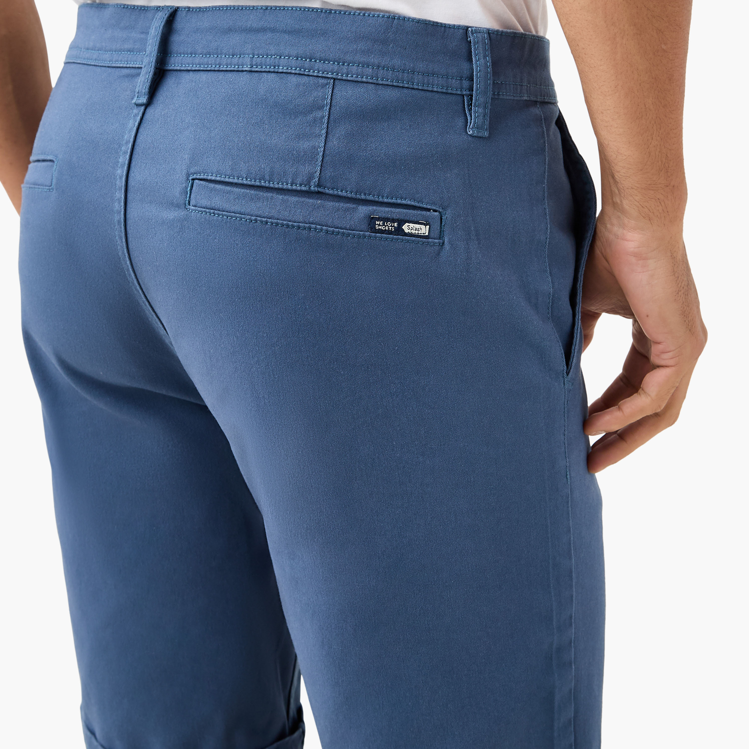 Regular Fit Mid-Rise Shorts with Button Closure and Pockets-men-clothing-bottoms-shorts-image-5
