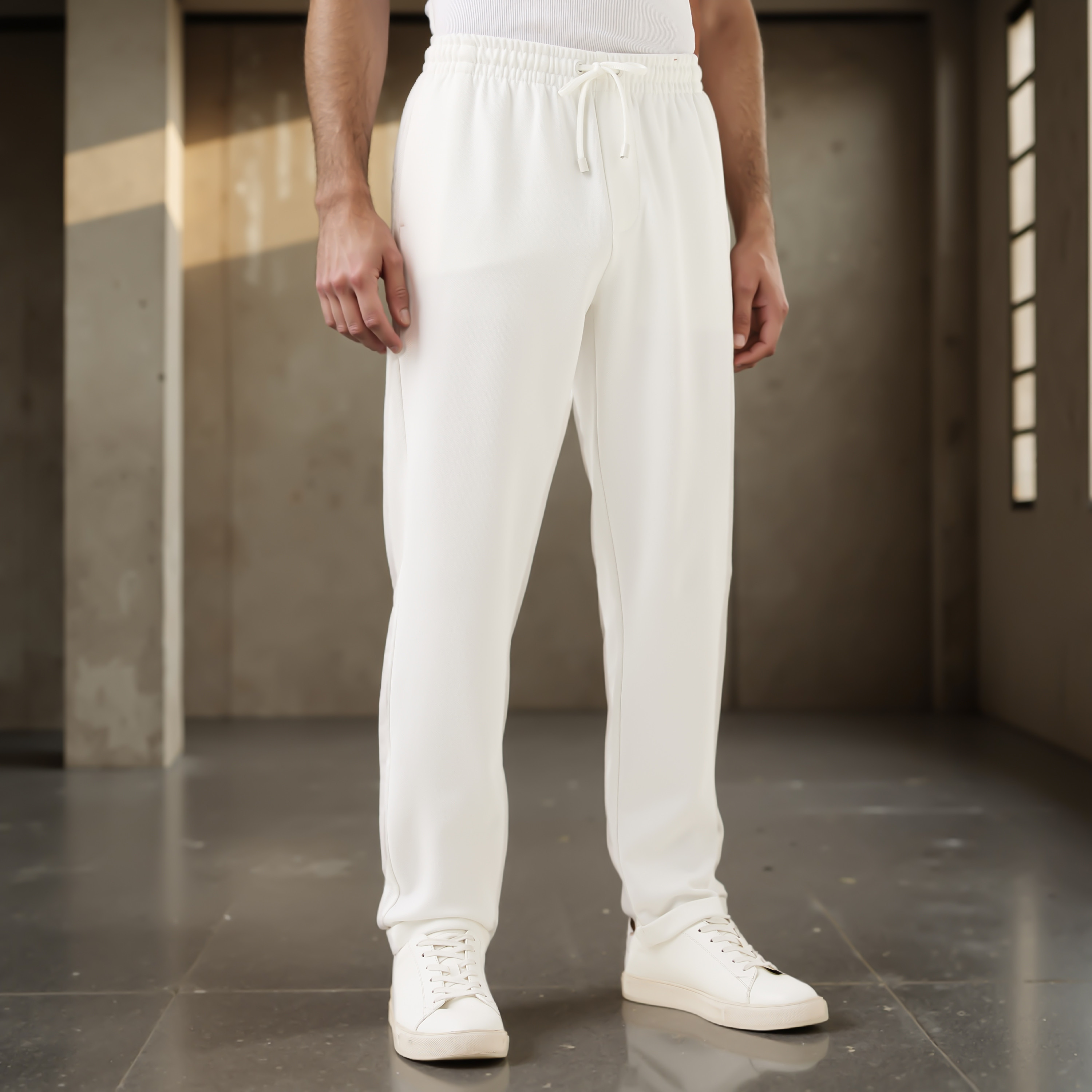 Slim Fit Pique Flexi Waist Pants with Pockets-men-clothing-bottoms-joggers-image-1