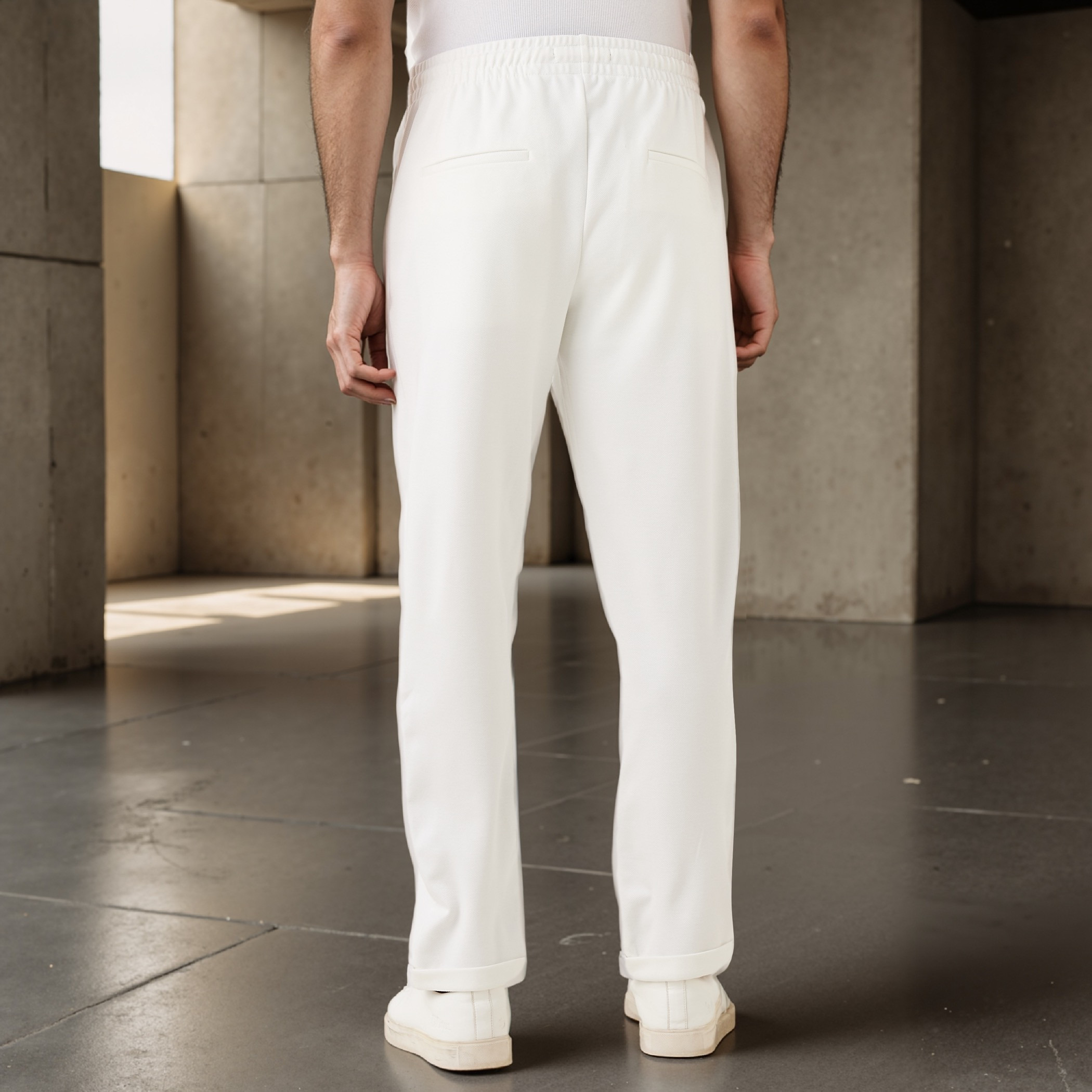 Slim Fit Pique Flexi Waist Pants with Pockets-men-clothing-bottoms-joggers-image-3