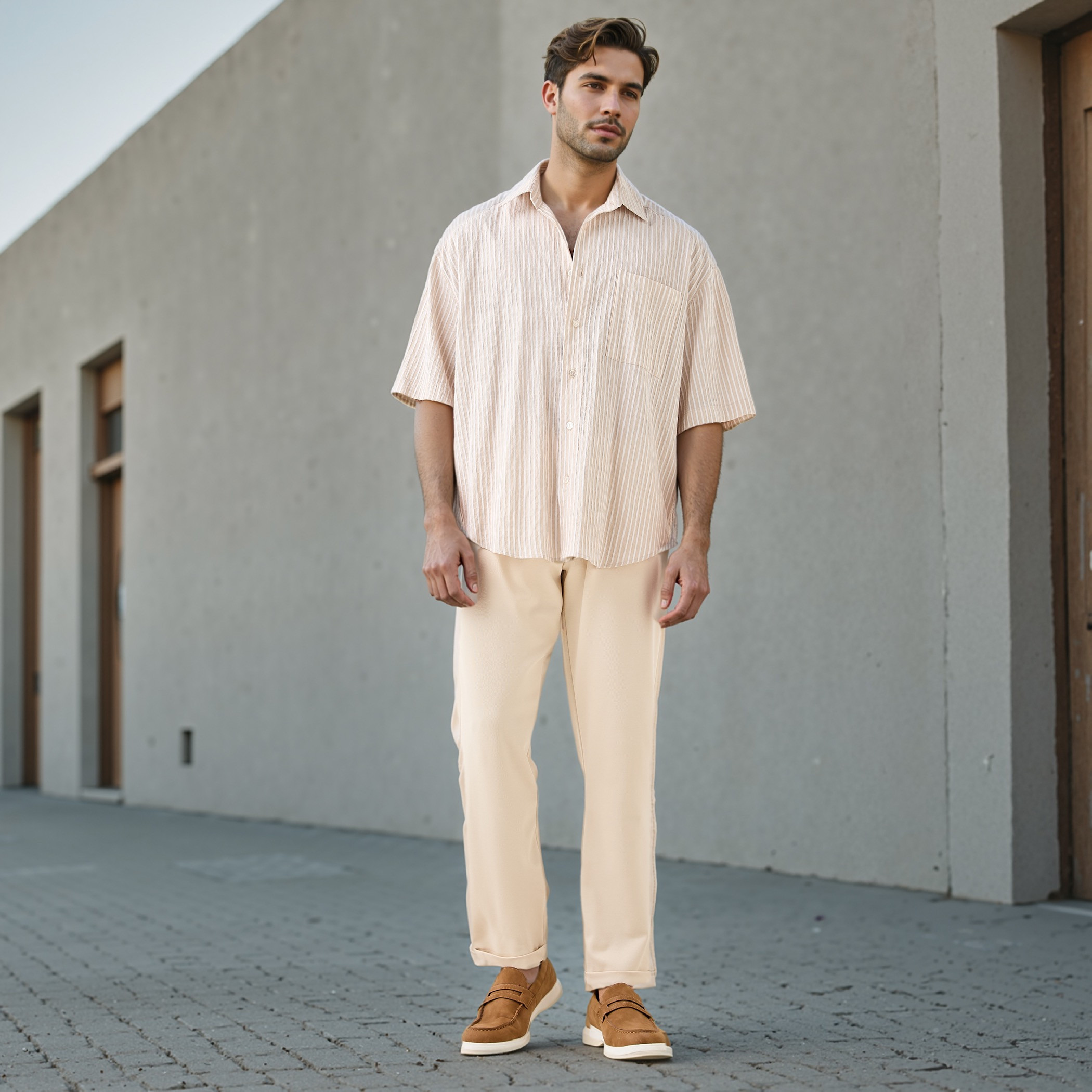 Slim Fit Pique Flexi Waist Pants with Pockets-men-clothing-bottoms-joggers-image-2