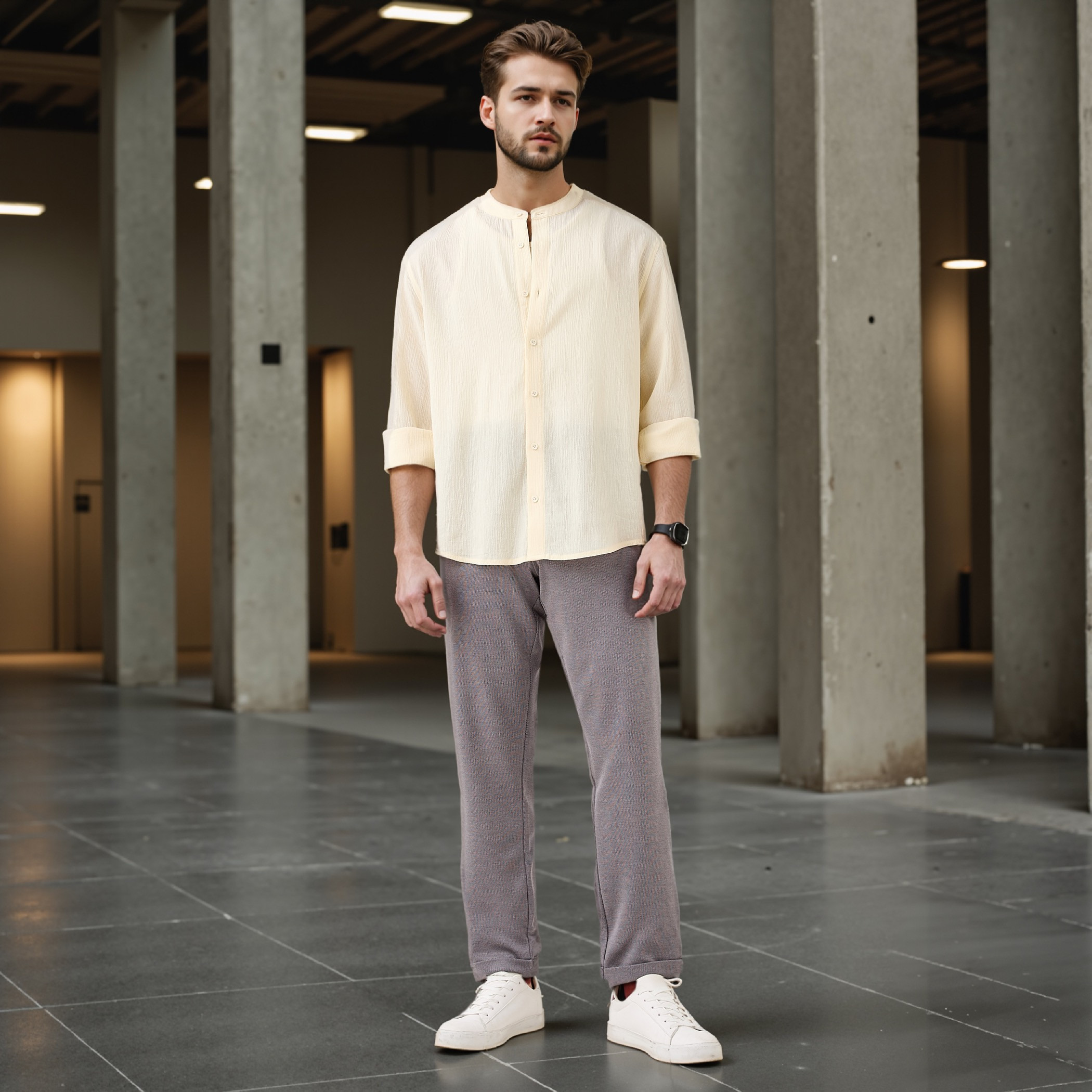 Slim Fit Pique Flexi Waist Pants with Pockets-men-clothing-bottoms-joggers-image-2