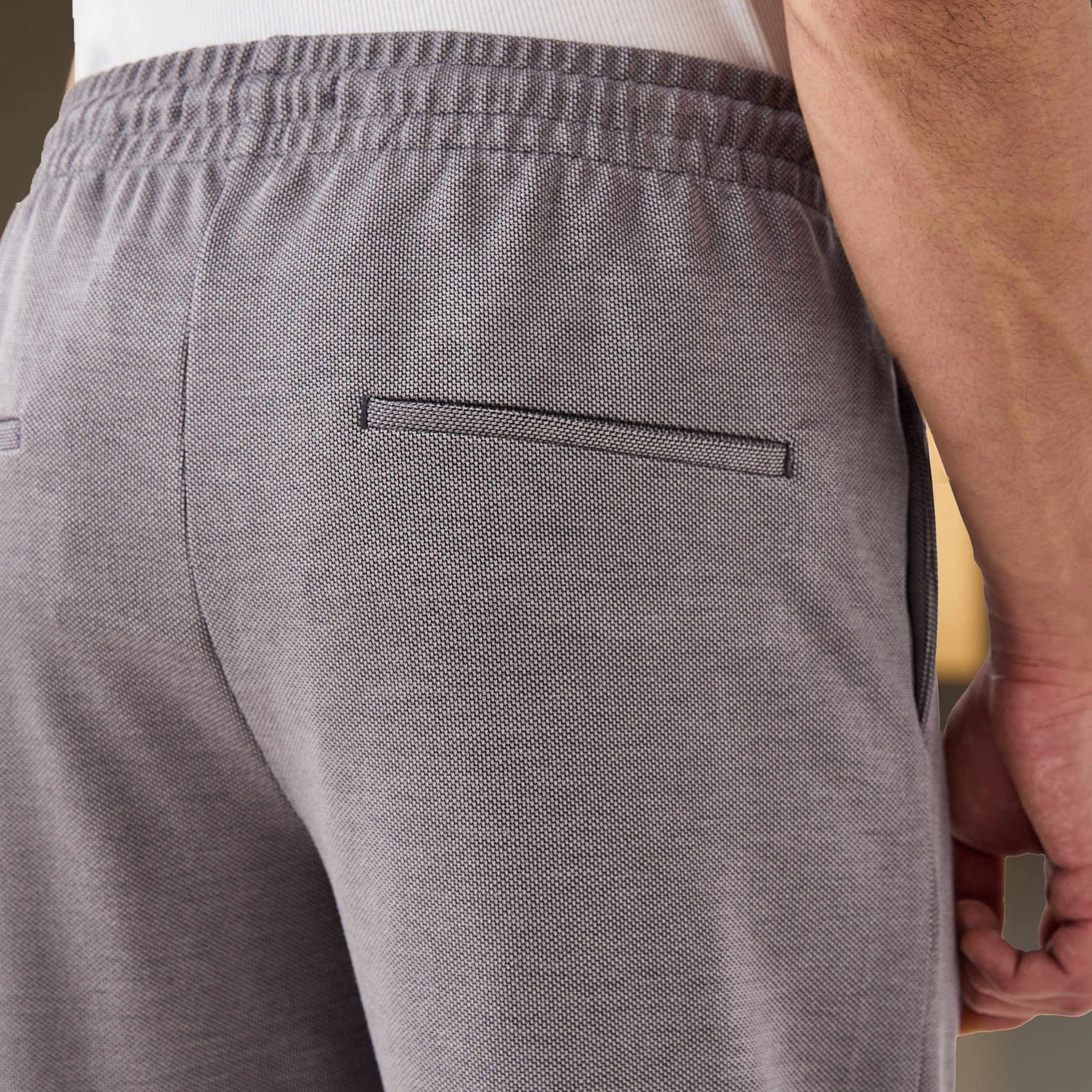 Slim Fit Pique Flexi Waist Pants with Pockets-men-clothing-bottoms-joggers-image-5