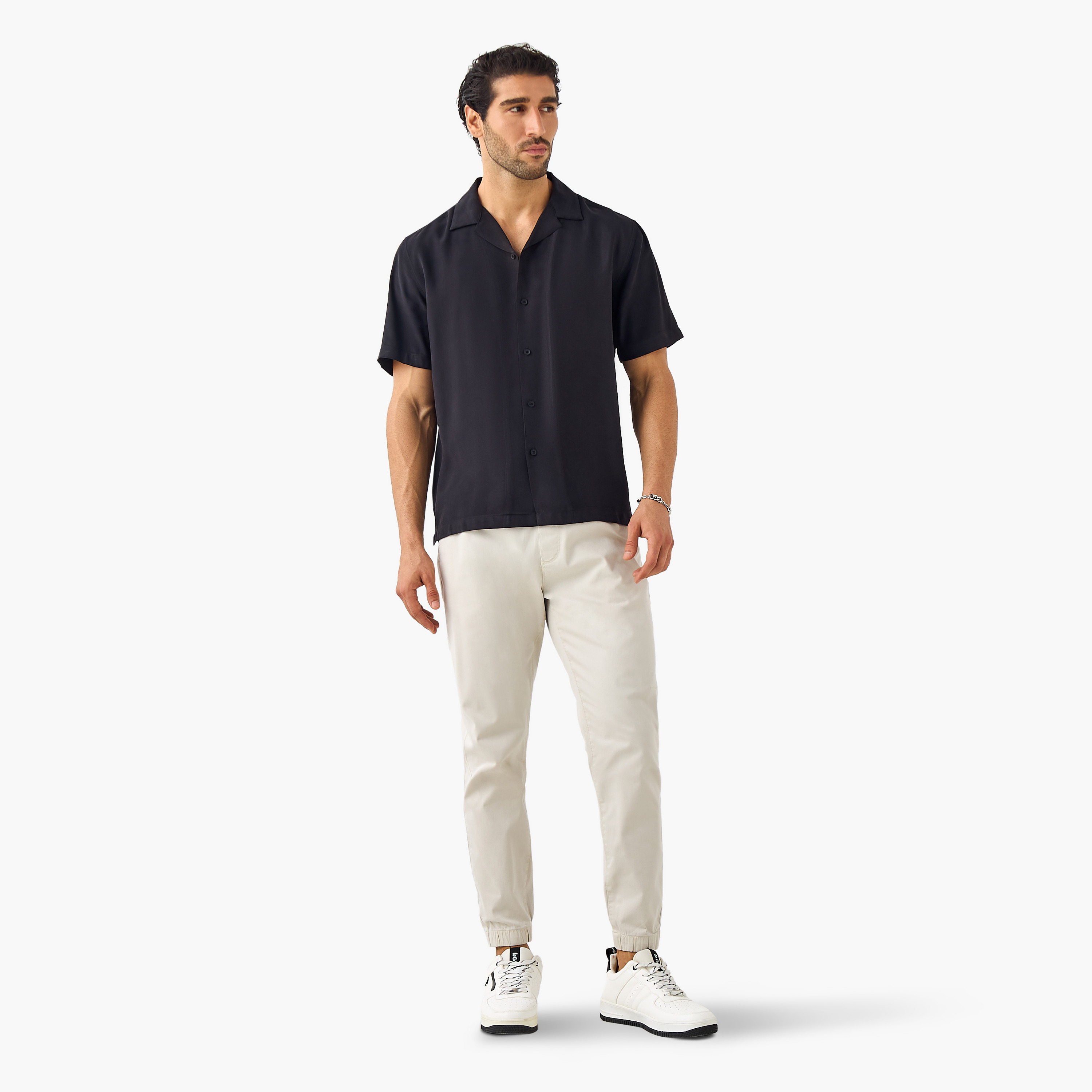 Slim Fit Flexi Waist Joggers with Pockets-men-clothing-bottoms-joggers-image-2