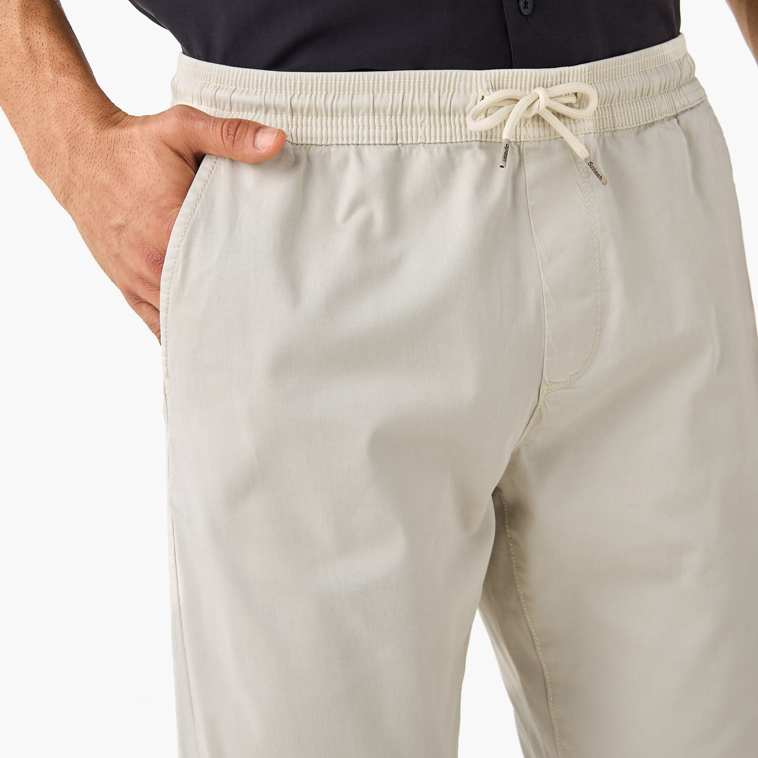 Slim Fit Flexi Waist Joggers with Pockets-men-clothing-bottoms-joggers-image-4
