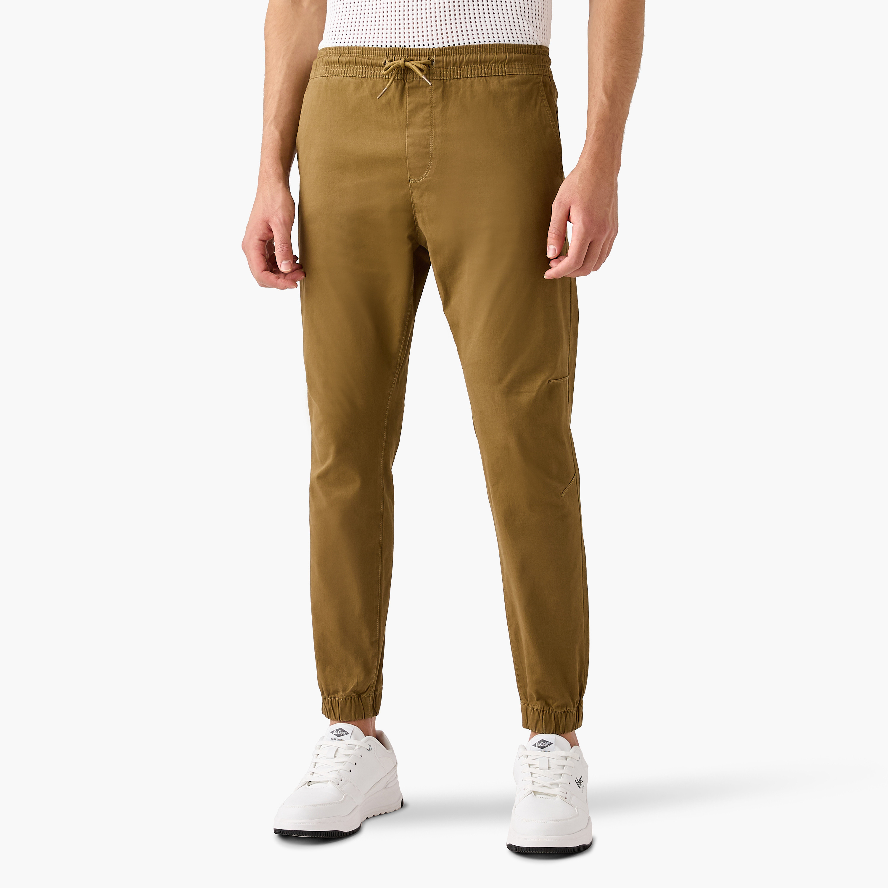 Slim Fit Flexi Waist Joggers with Pockets-men-clothing-bottoms-joggers-image-1