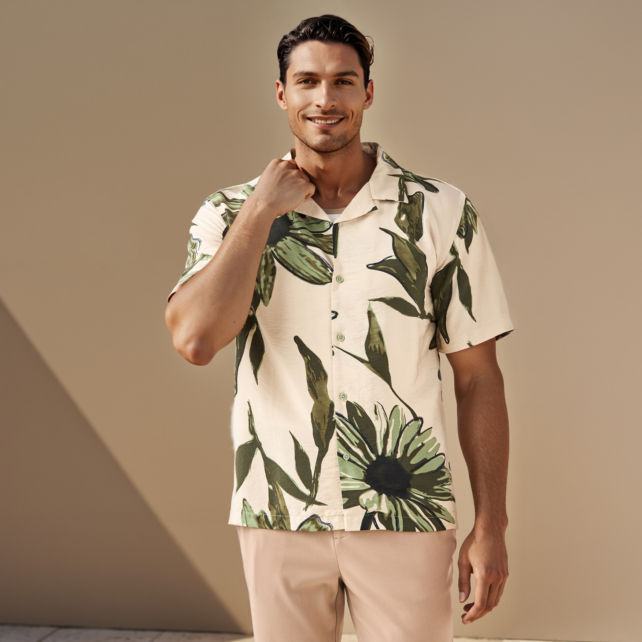 Regular Fit Floral Print Collared Resort Shirt-men-clothing-shirts-image-1
