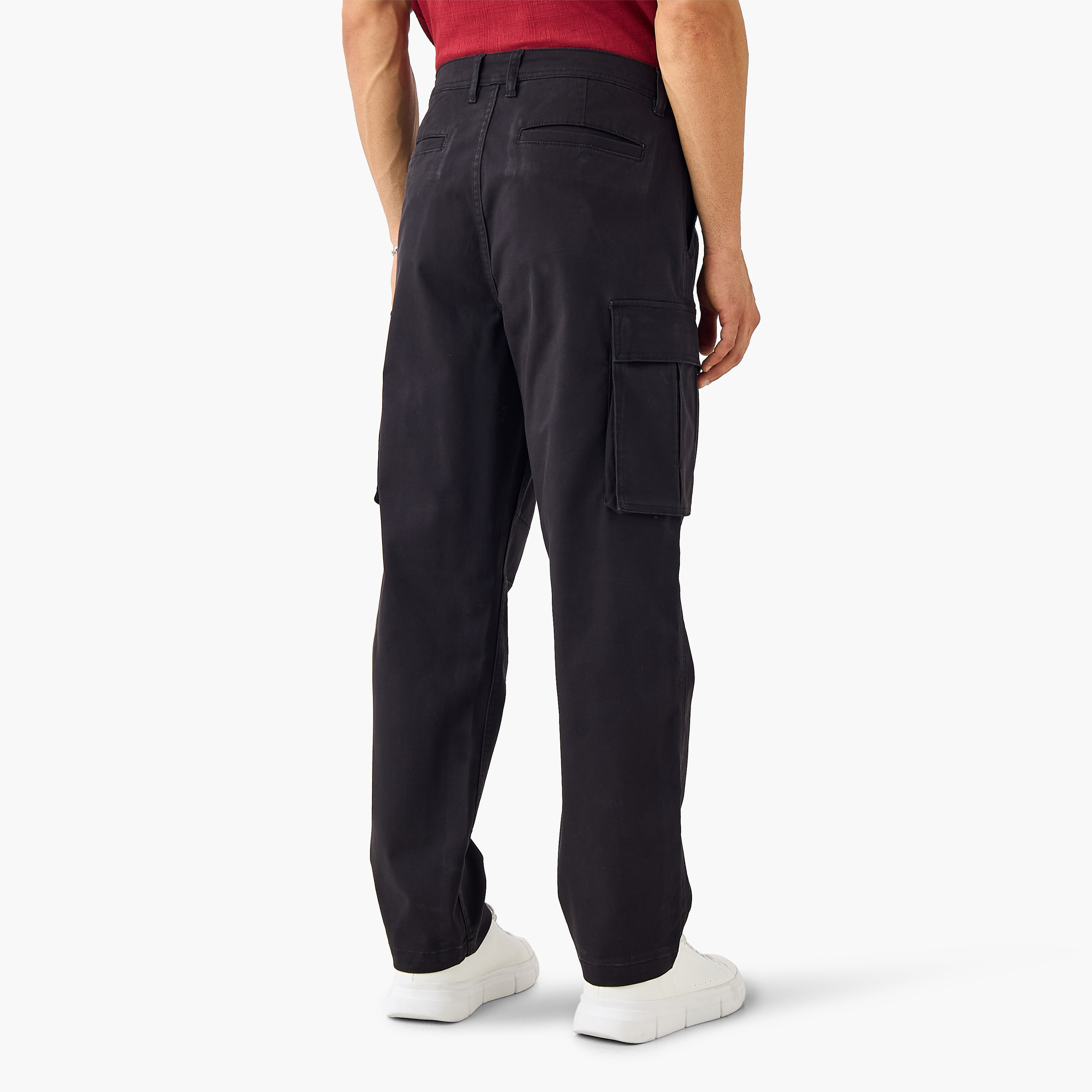 Regular Fit Twill Cargo Pants with Pockets-men-clothing-bottoms-trousersandchinos-trousers-image-3