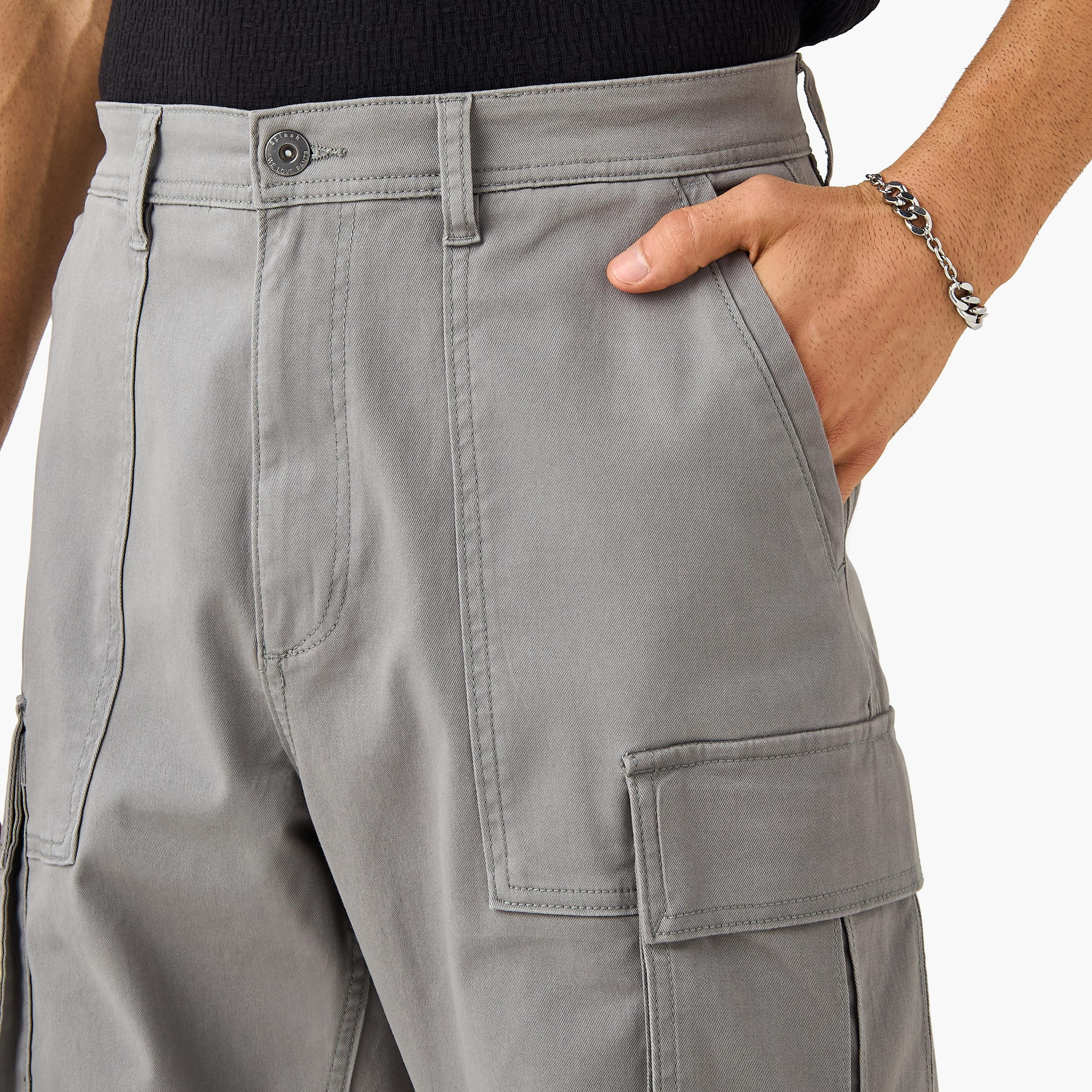 Regular Fit Twill Cargo Pants with Pockets-men-clothing-bottoms-trousersandchinos-trousers-image-3