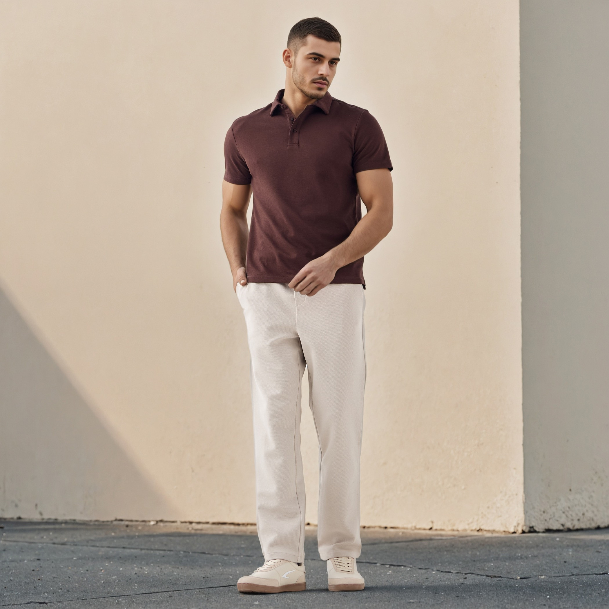 بنطلون بقصّة عادية وخصر مطاطي وجيوب-men-clothing-bottoms-trousersandchinos-trousers-image-12