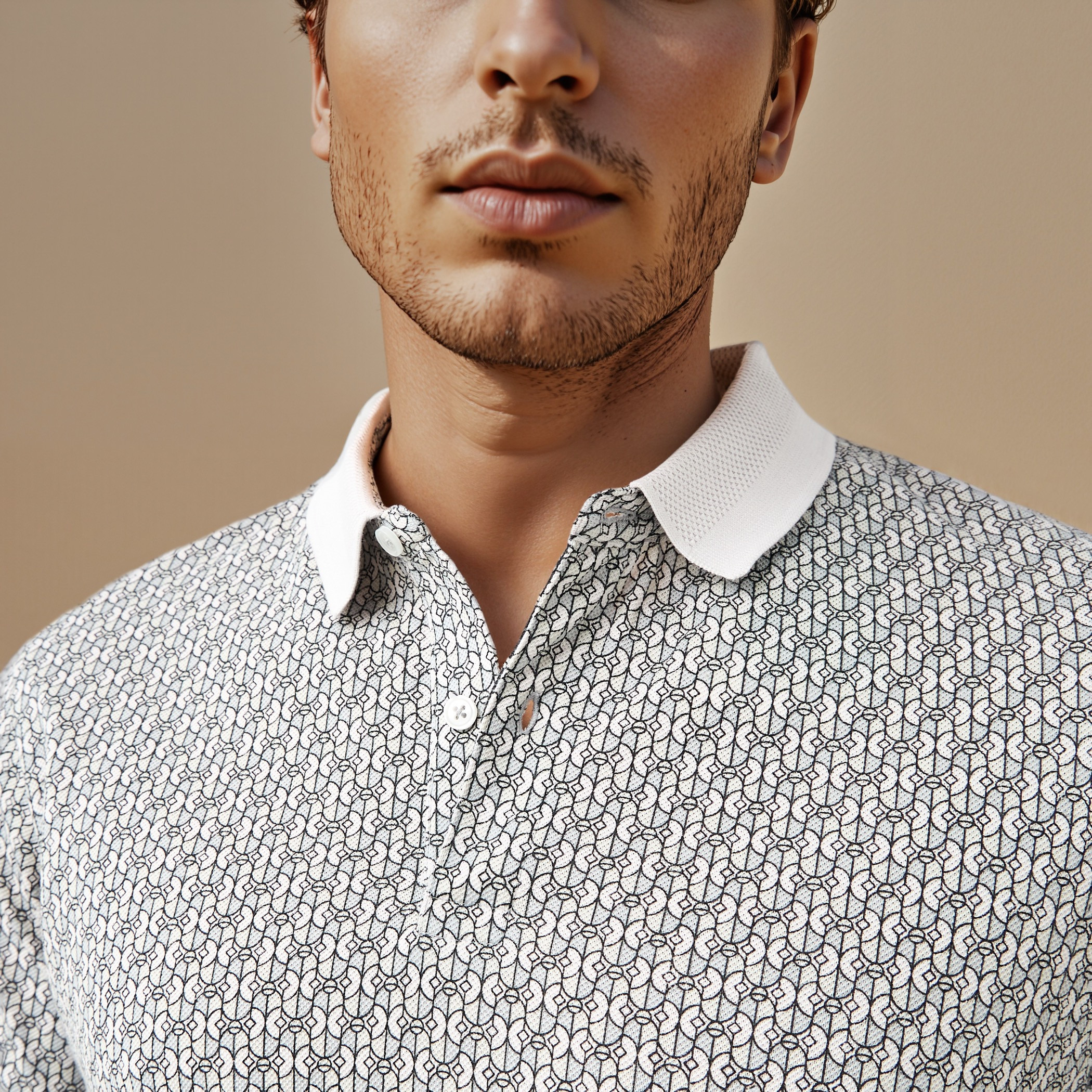Printed Polo T-shirt with Short Sleeves-men-clothing-tshirtsandpolos-polos-image-4