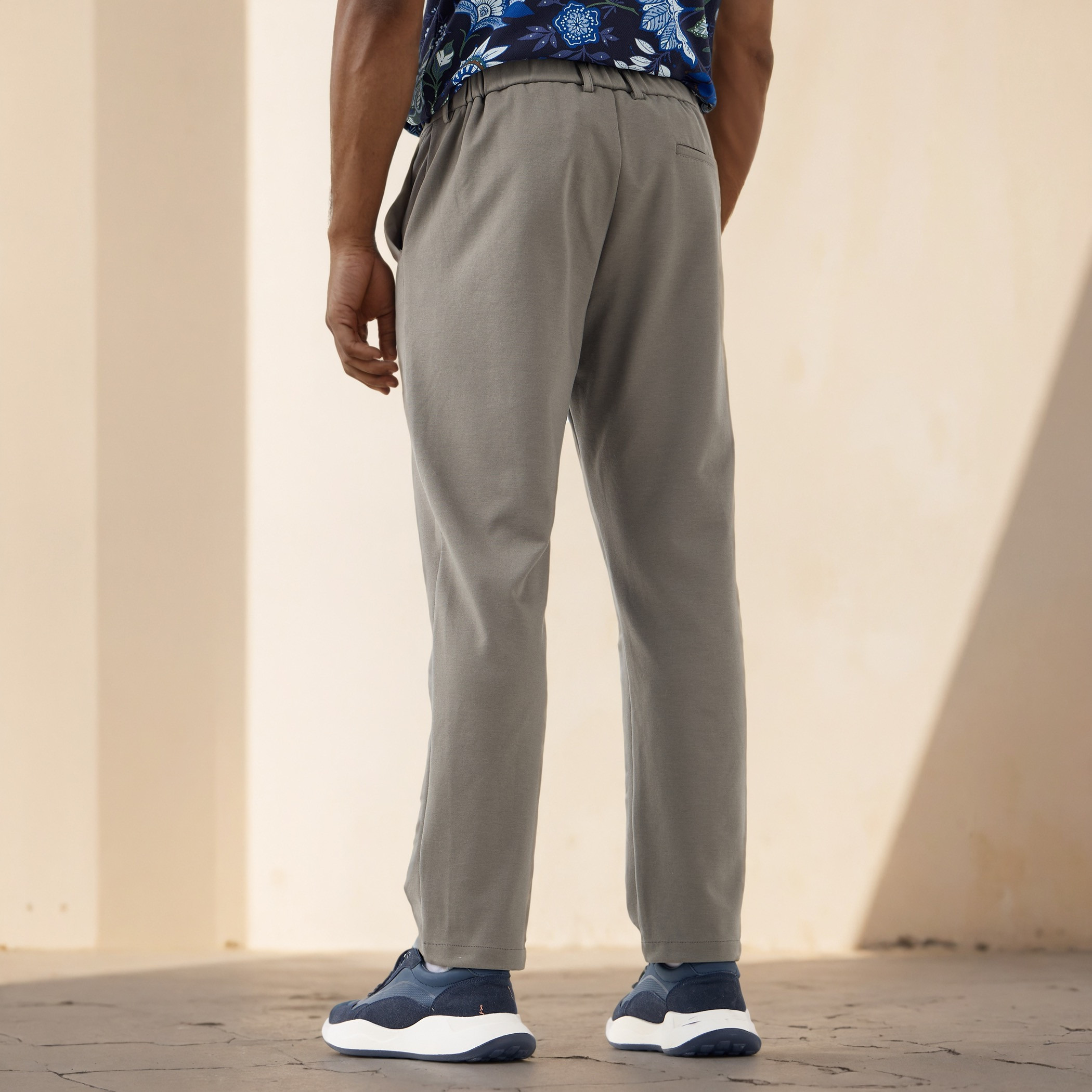 Regular Fit Pants with Flexi Waist and Pockets-men-clothing-bottoms-trousersandchinos-trousers-image-3