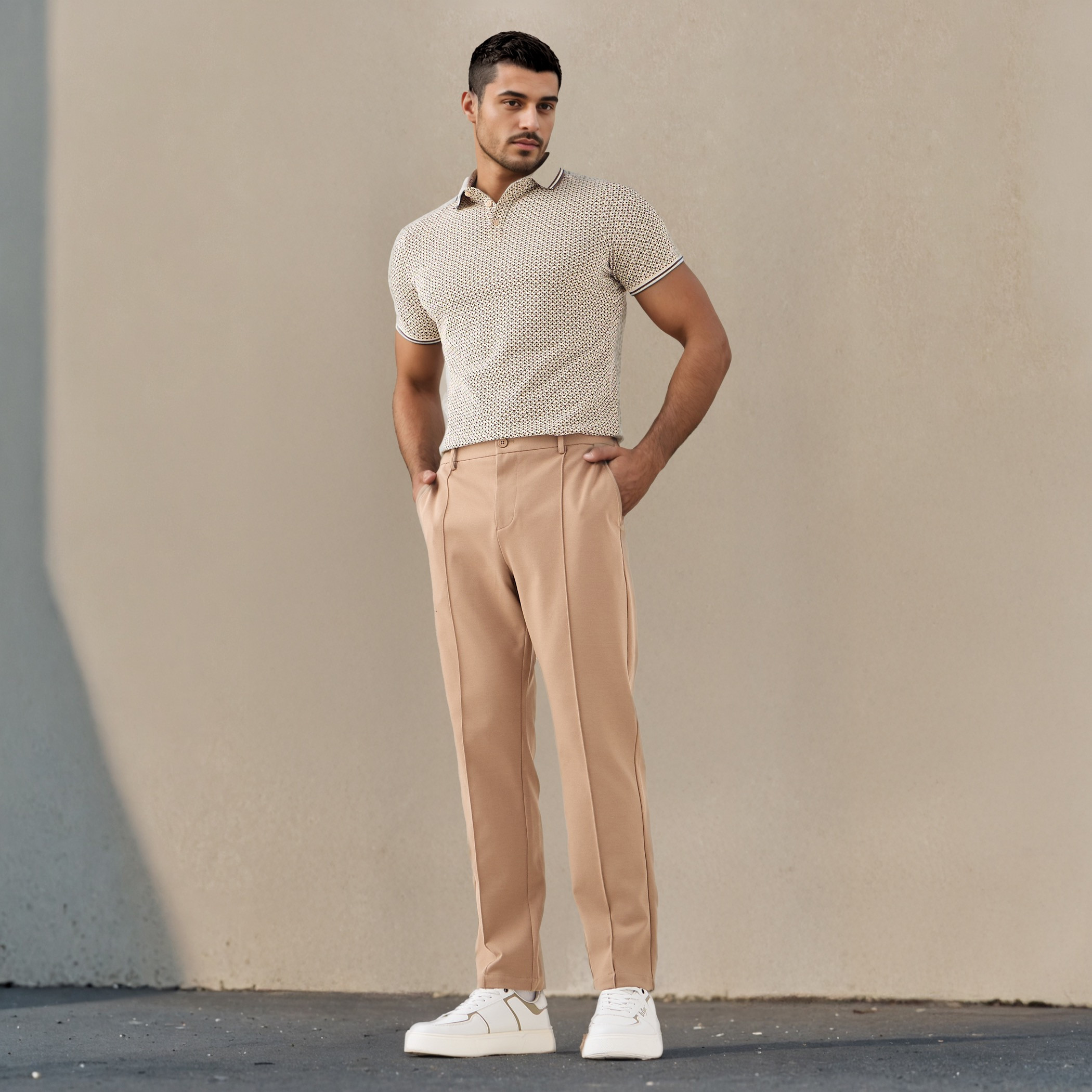 Regular Fit Pants with Flexi Waist and Pockets-men-clothing-bottoms-trousersandchinos-trousers-image-2