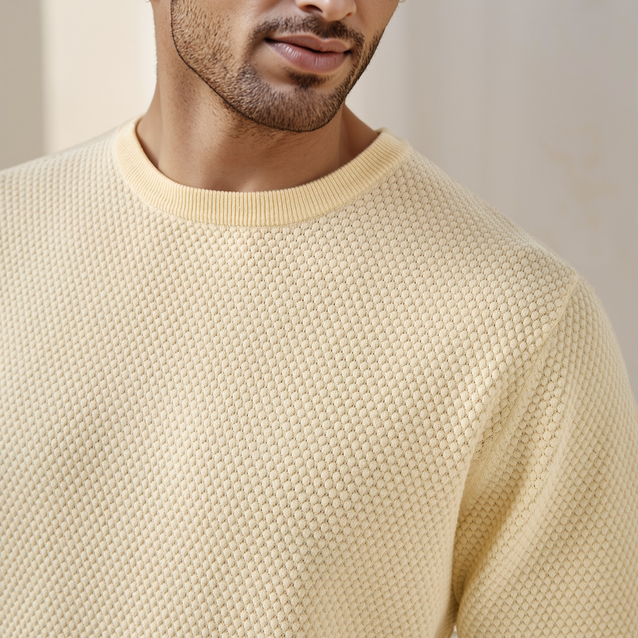 تيشيرت بارز الملمس بياقة ضيقة-men-clothing-tshirtsandpolos-tshirts-image-14