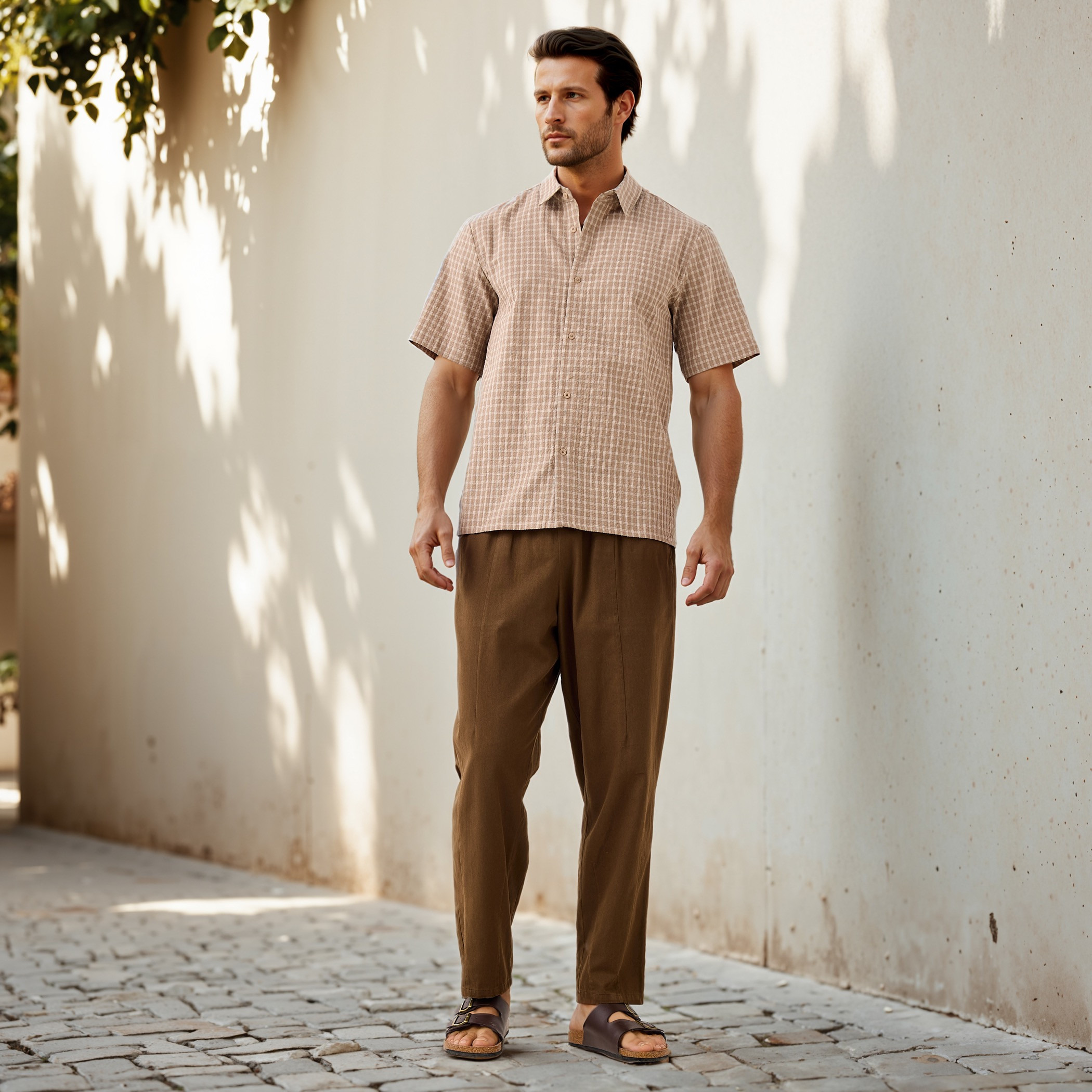 Regular Fit Seersucker Checked Shirt-men-clothing-shirts-image-2