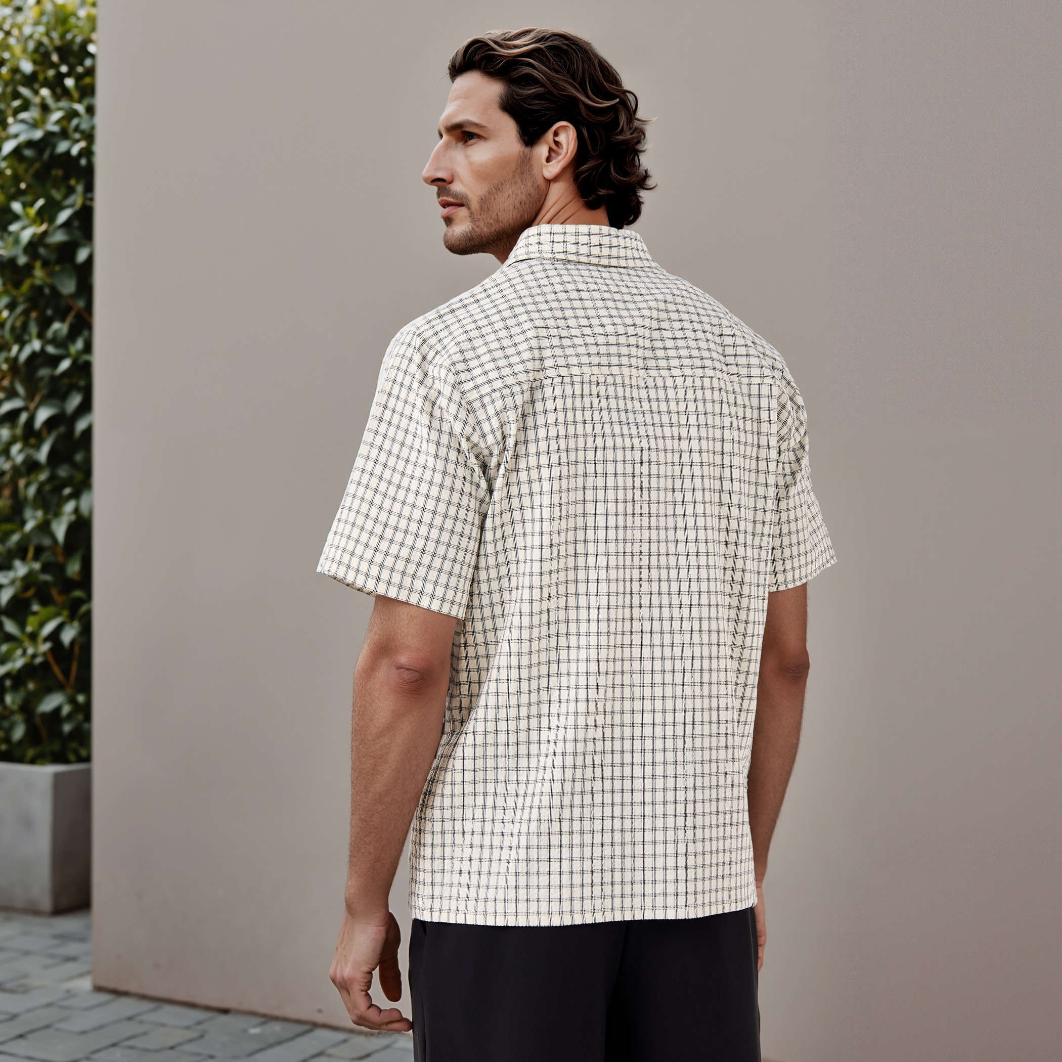 Regular Fit Seersucker Checked Shirt-men-clothing-shirts-image-3