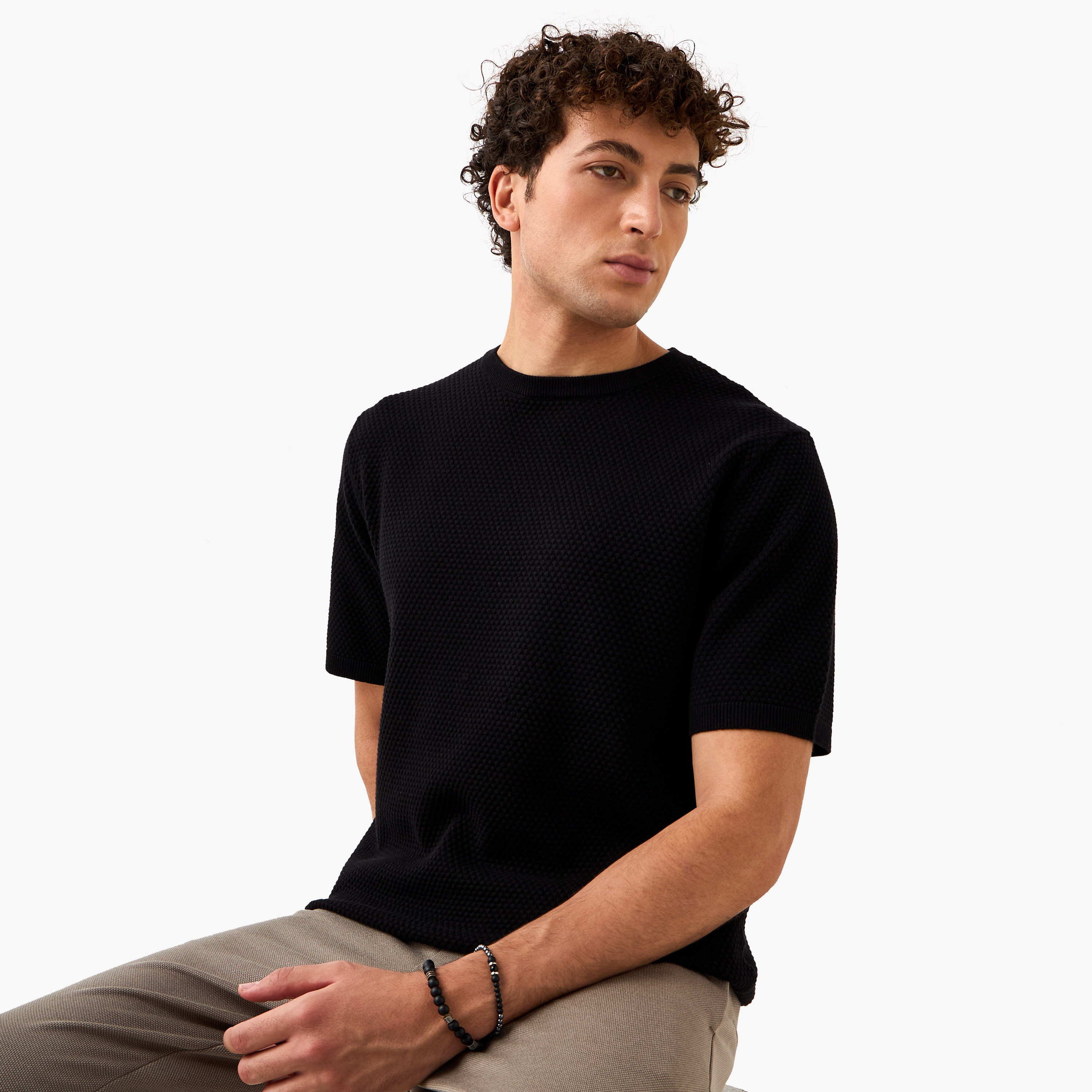 تيشيرت بارز الملمس بياقة ضيقة-men-clothing-tshirtsandpolos-tshirts-image-6
