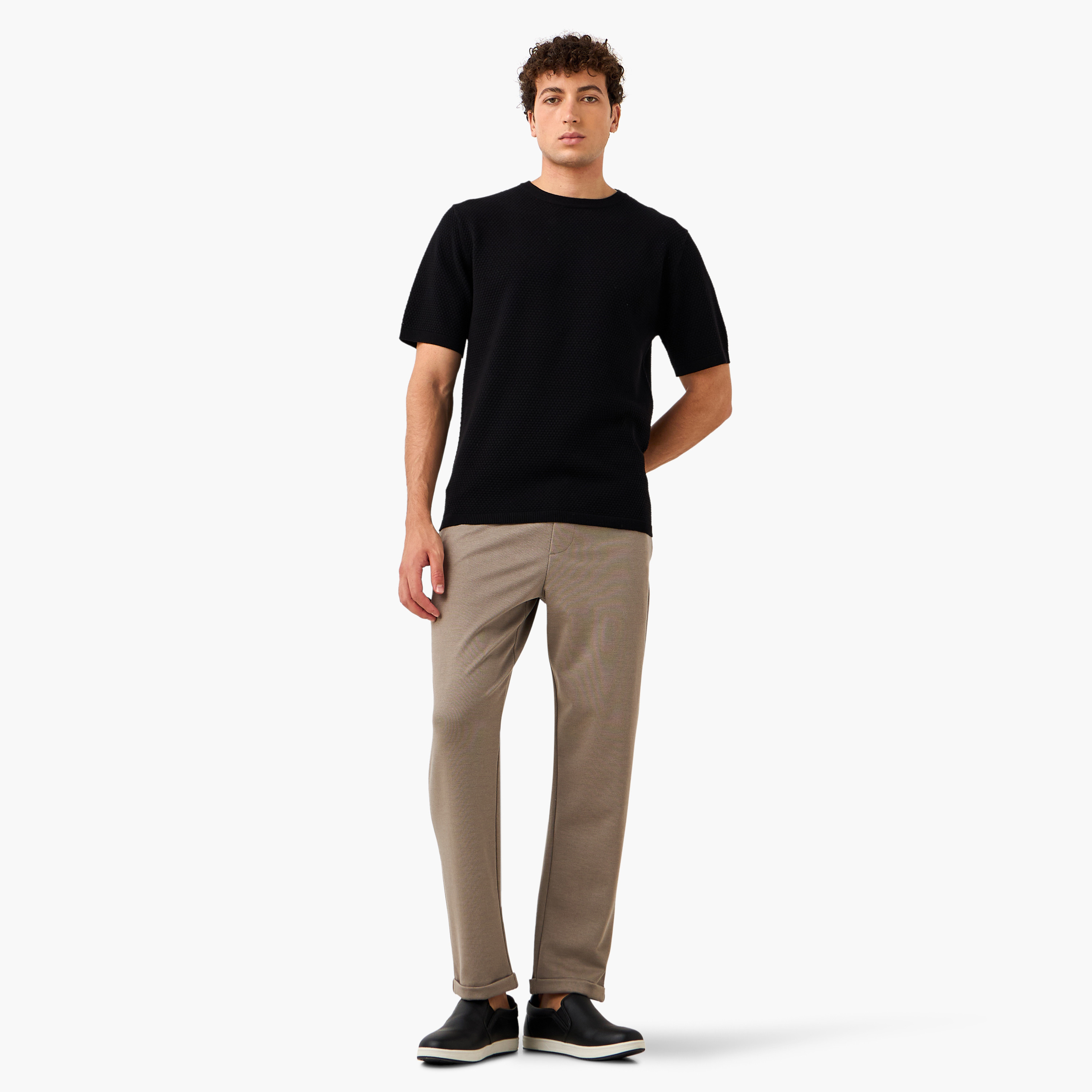 تيشيرت بارز الملمس بياقة ضيقة-men-clothing-tshirtsandpolos-tshirts-image-7