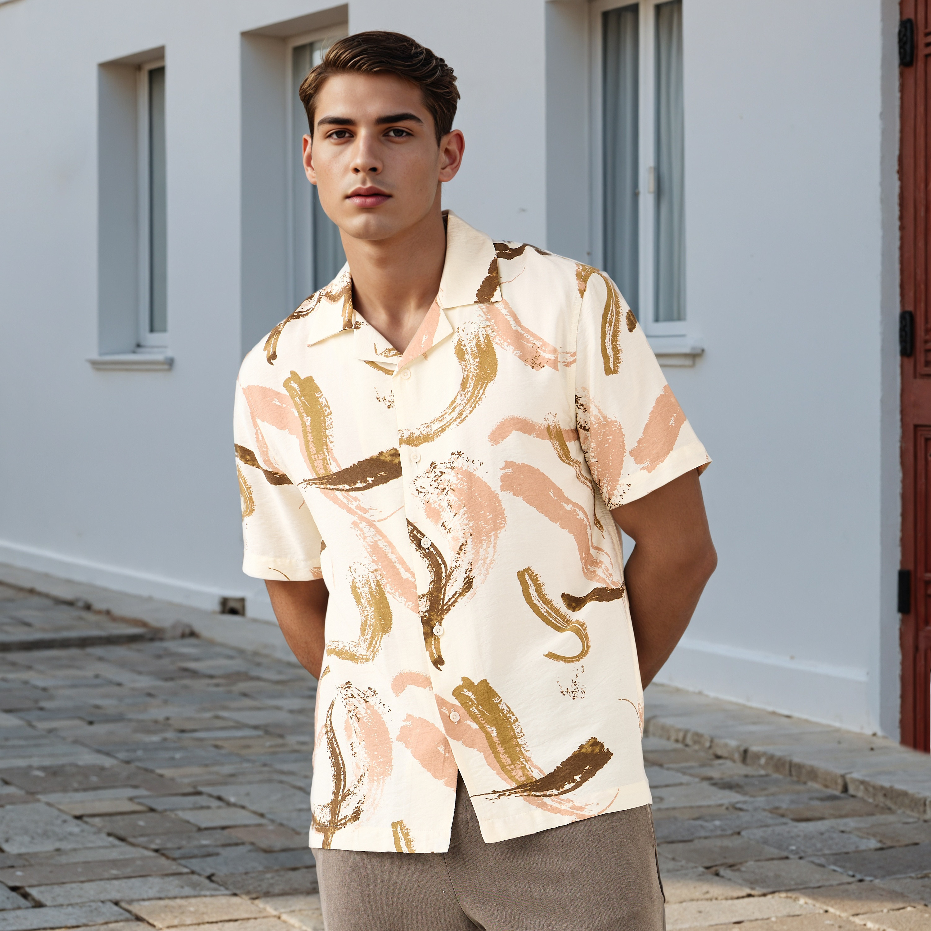 Printed Camp Collar Resort Shirt-men-clothing-shirts-image-1