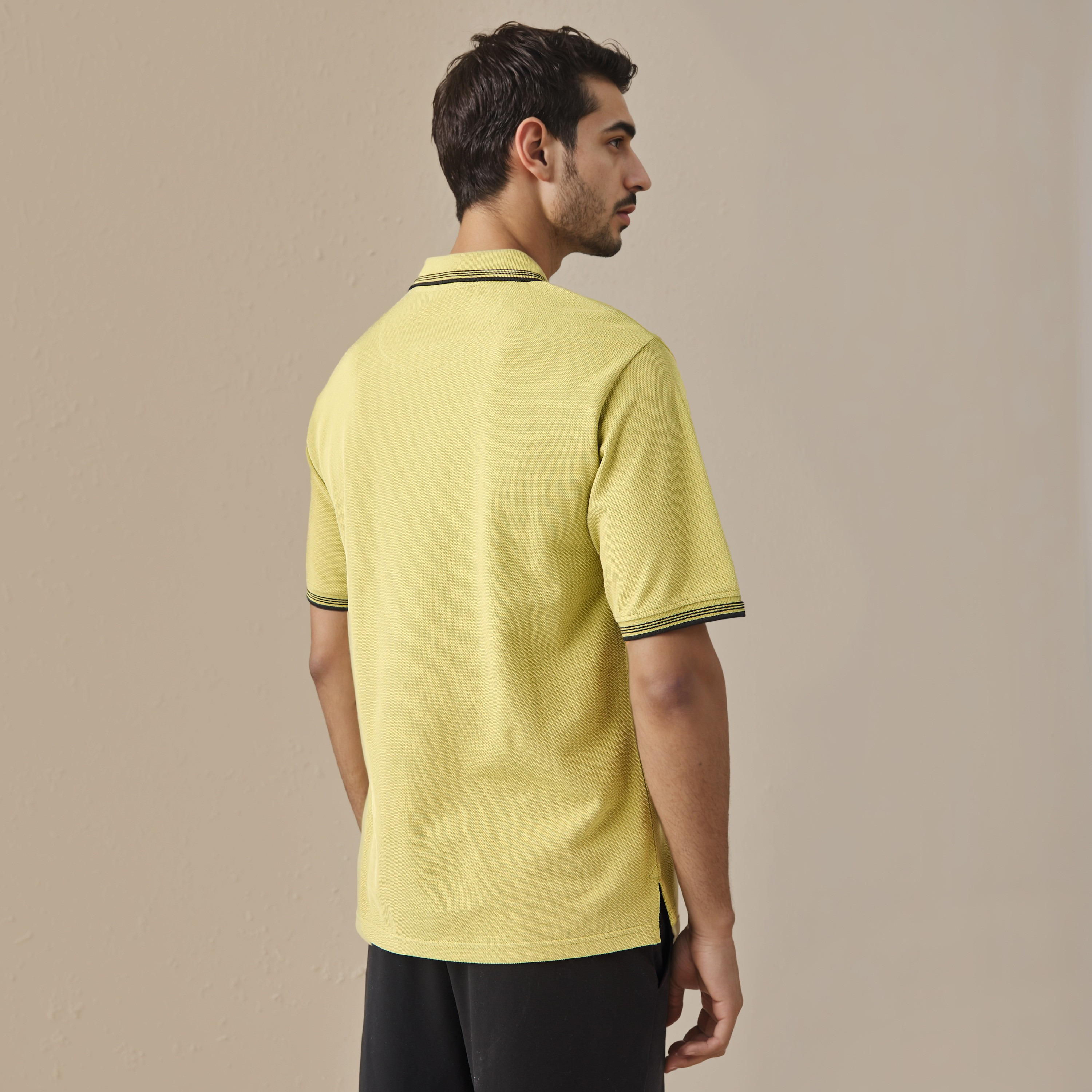 Textured Half Zip Polo T-shirt-men-clothing-tshirtsandpolos-polos-image-3