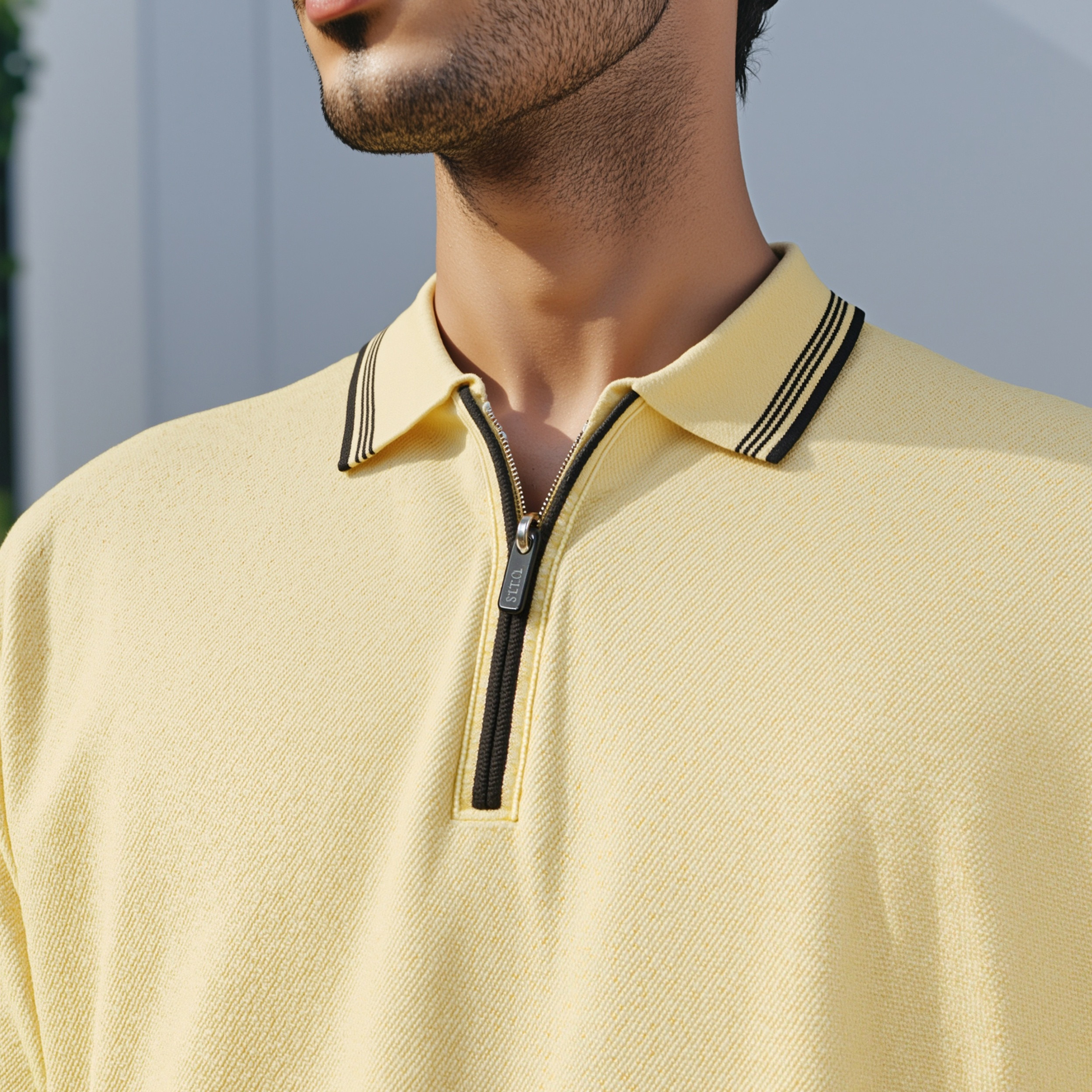 Textured Half Zip Polo T-shirt-men-clothing-tshirtsandpolos-polos-image-4